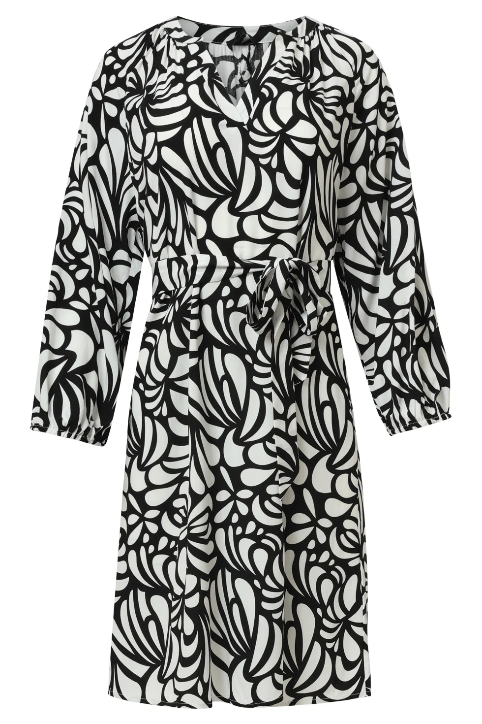 35154, Jurken | Black - Off White - Image 6