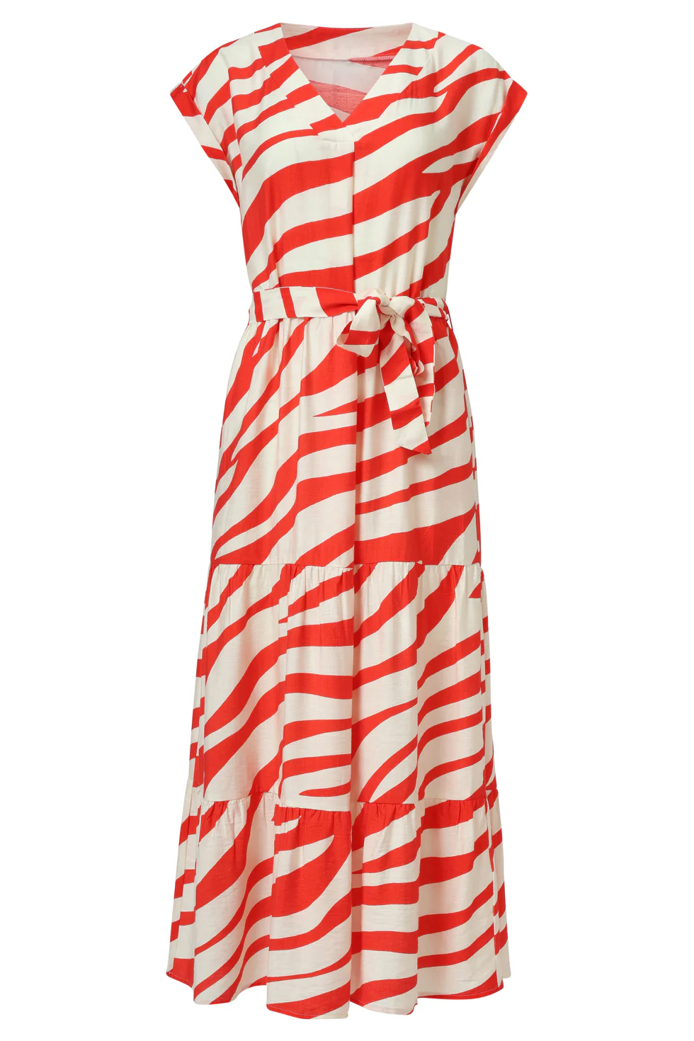 35155, Jurken | Sand - Red - Image 2