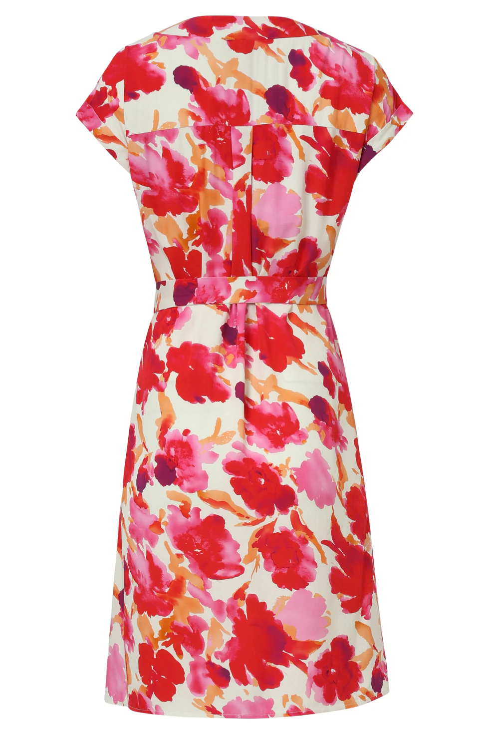 35174, Jurken | Off White - Red - Image 7
