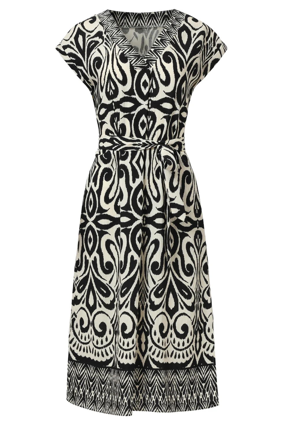 35176, Jurken | Off White - Black - Image 2