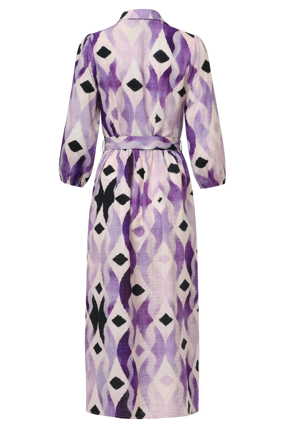35184, Jurken | Off White - Purple - Image 7