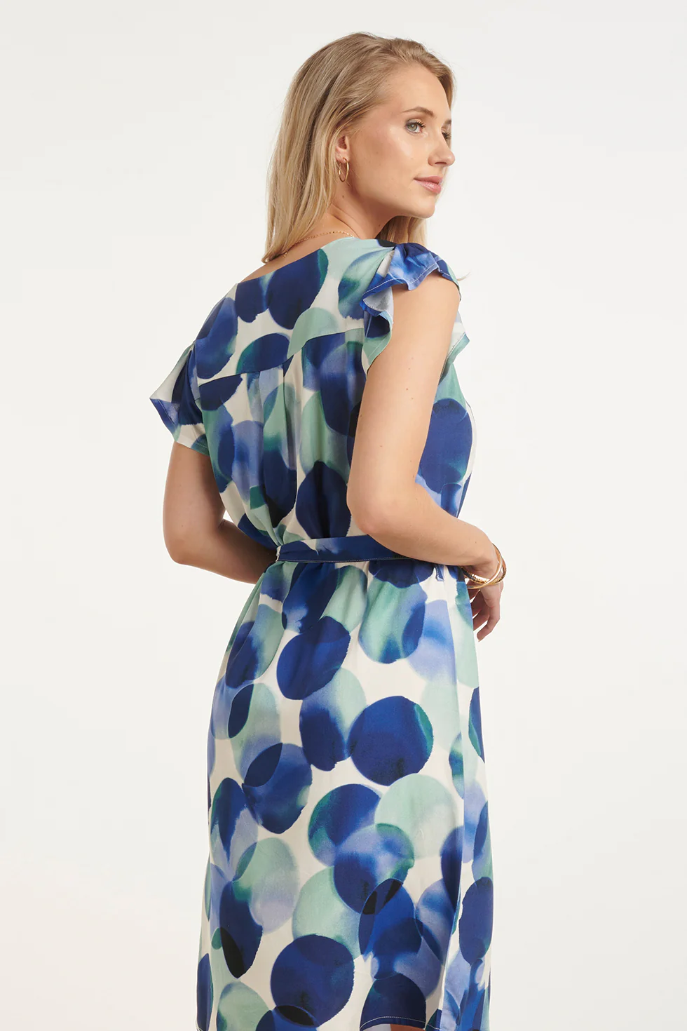 35211, Dress | White - Blue - Image 4