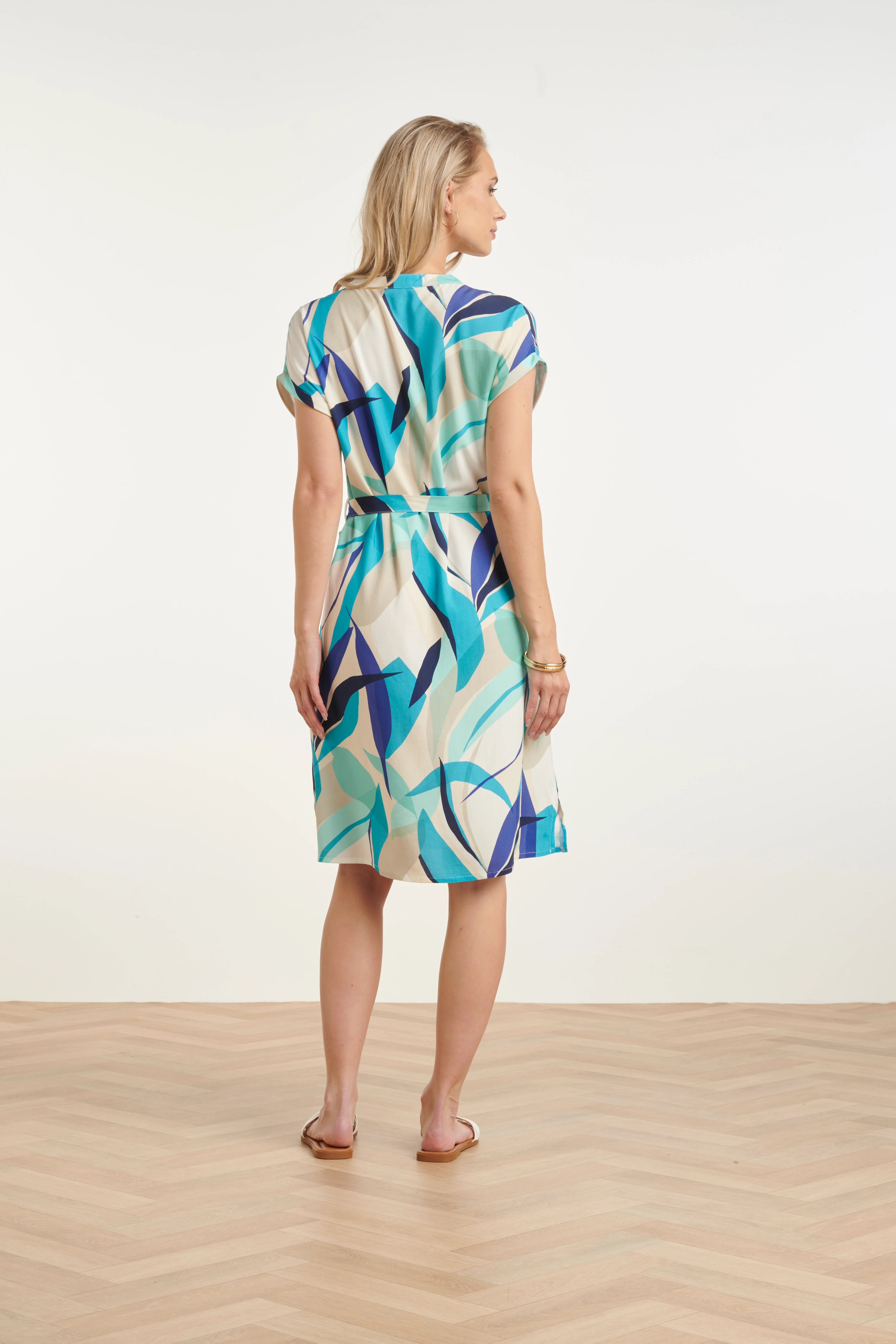 35213, Dress | White - Blue - Image 5
