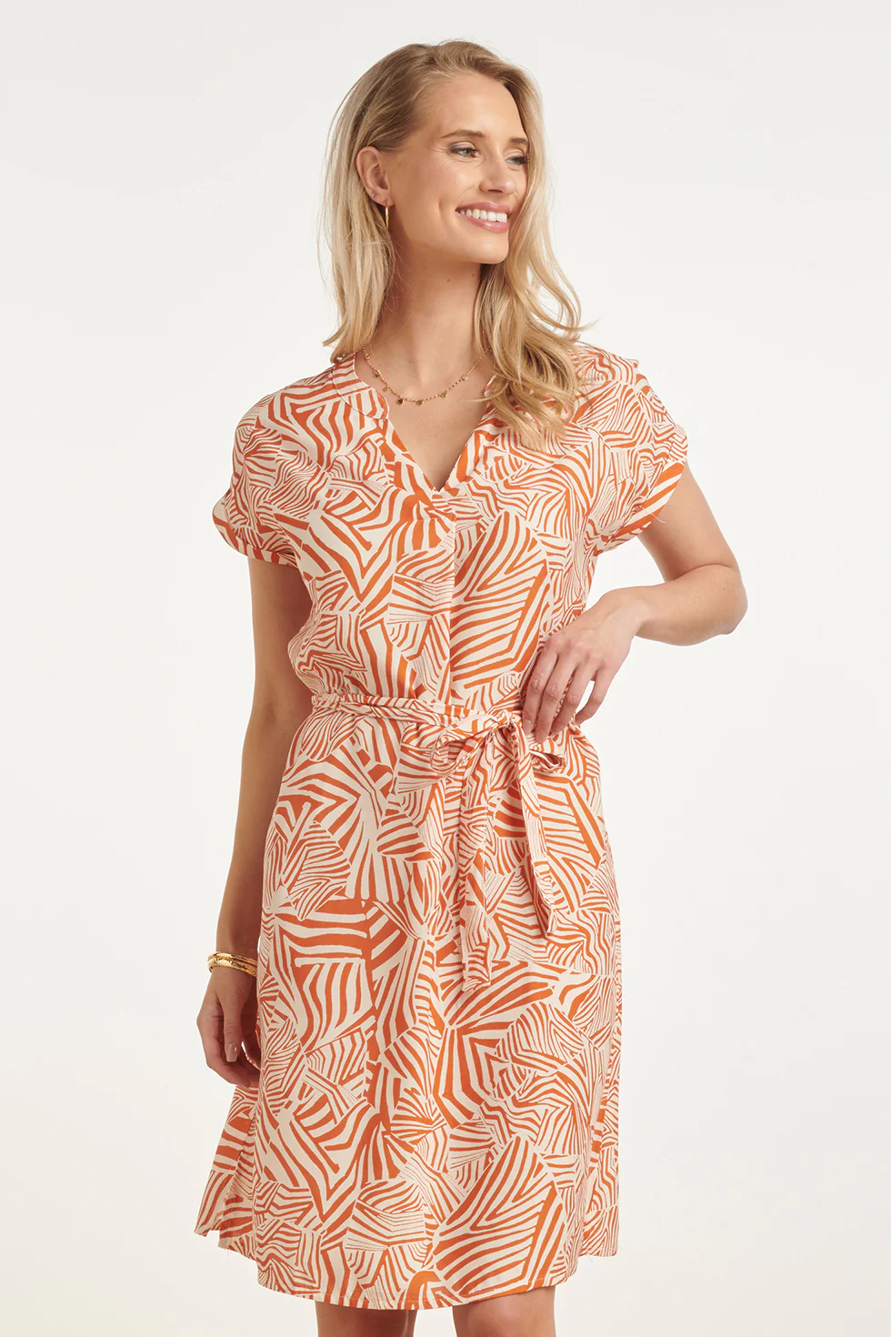 35216, Dress | White - Sand - Image 2