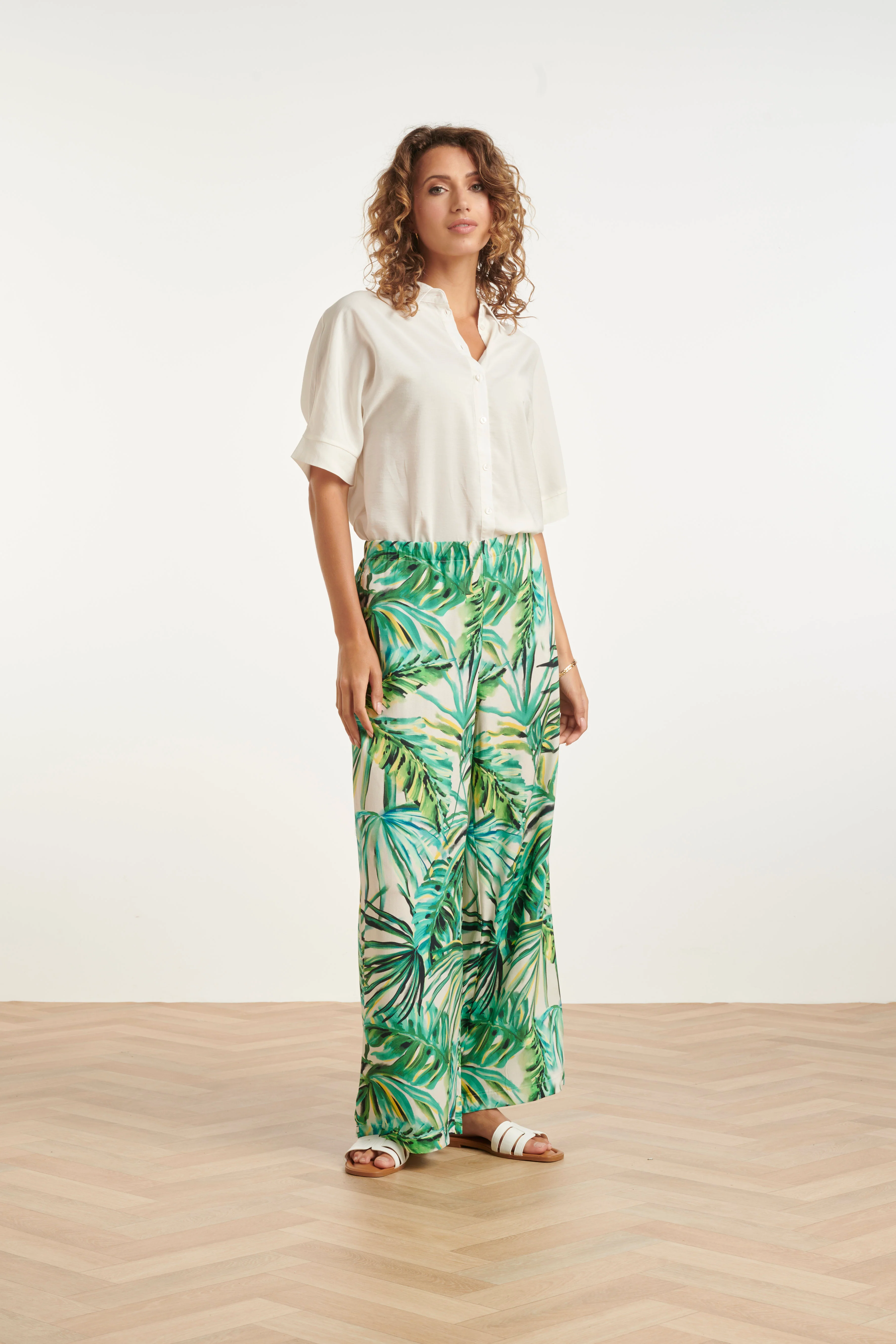 35222, Trouser | White - Green - Image 3