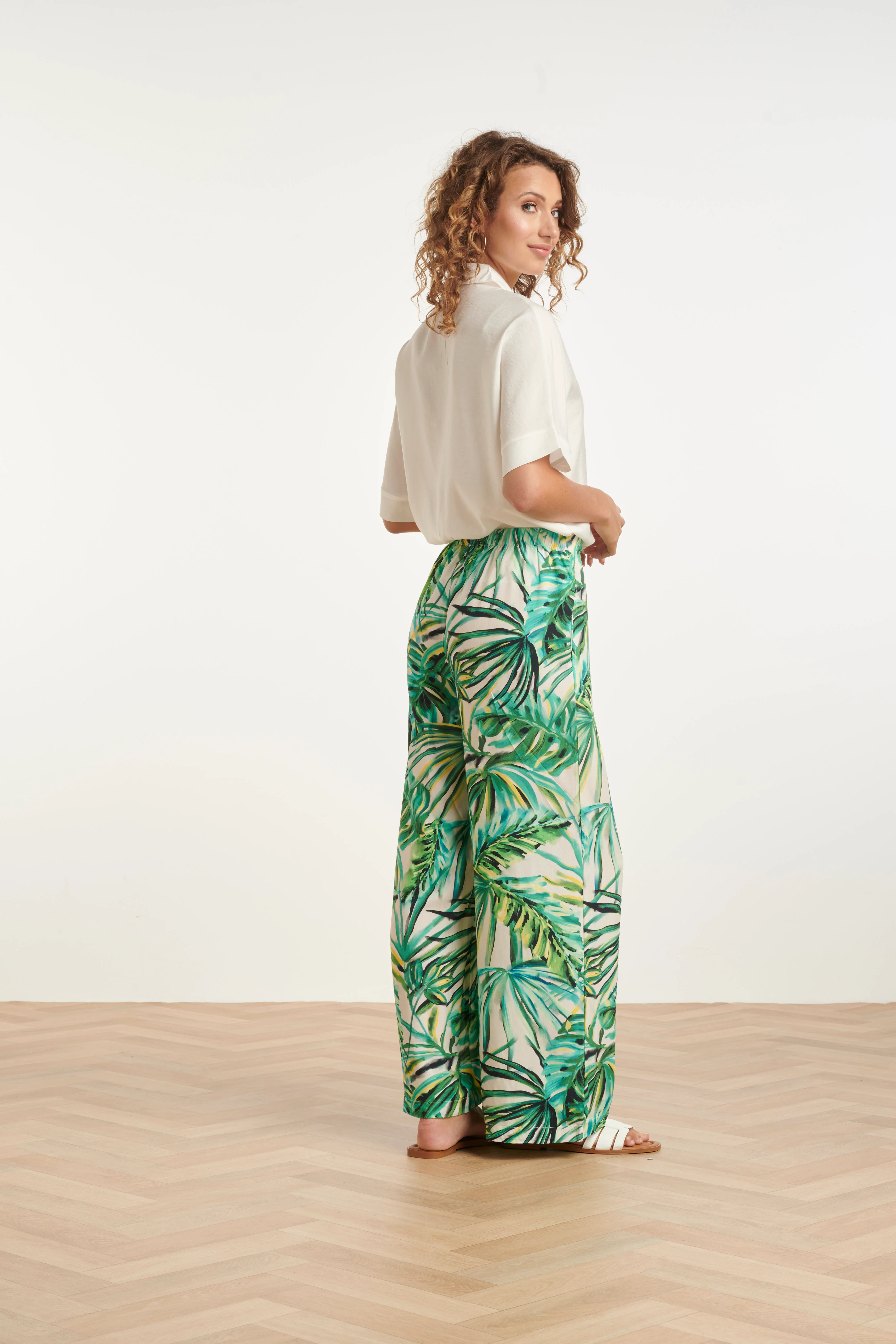 35222, Trouser | White - Green - Image 4