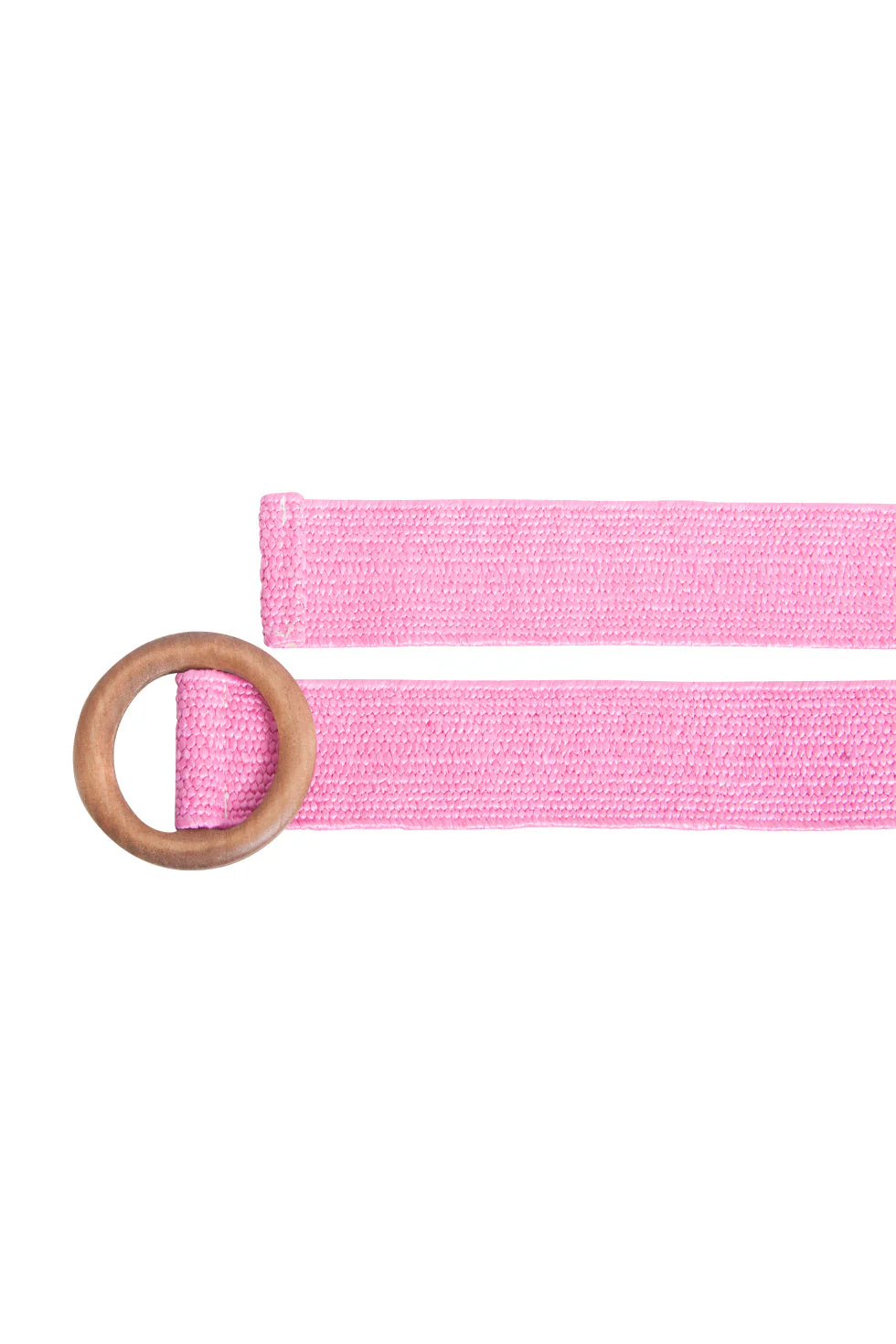52002 Roze Stretch Riem Met Ronde Donkerhouten Gesp - Image 5