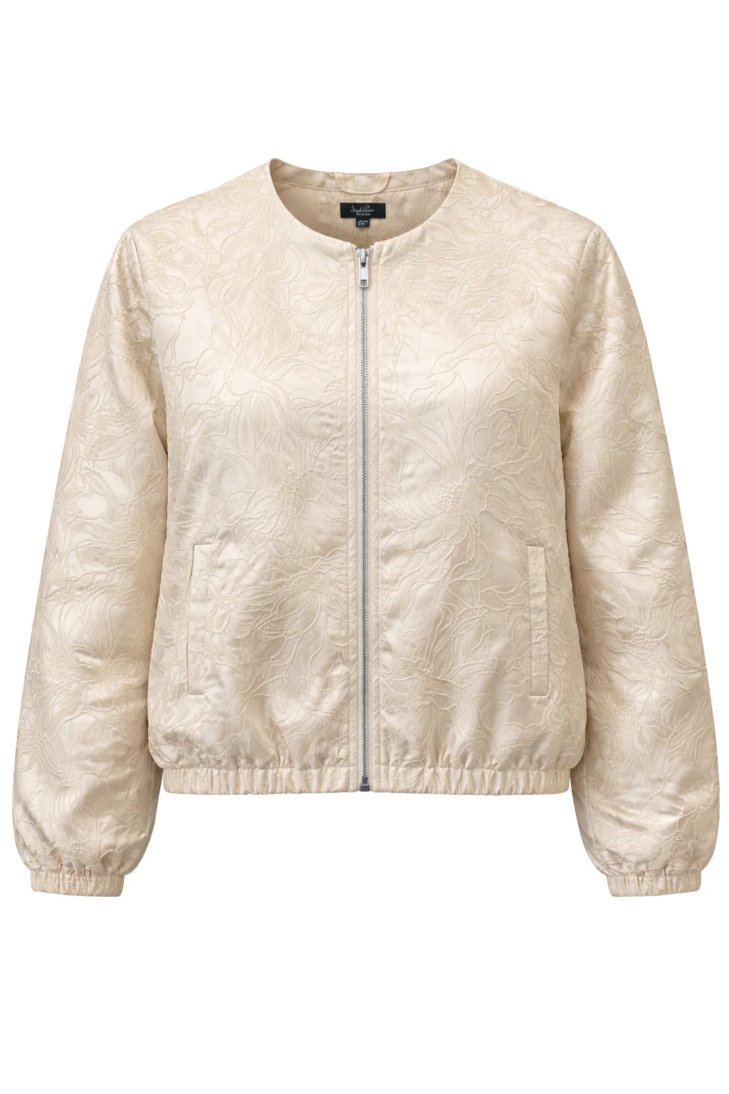 Beige Bomberjack Met Ton-Sur-Ton Bloemenprint | Gold - Image 2