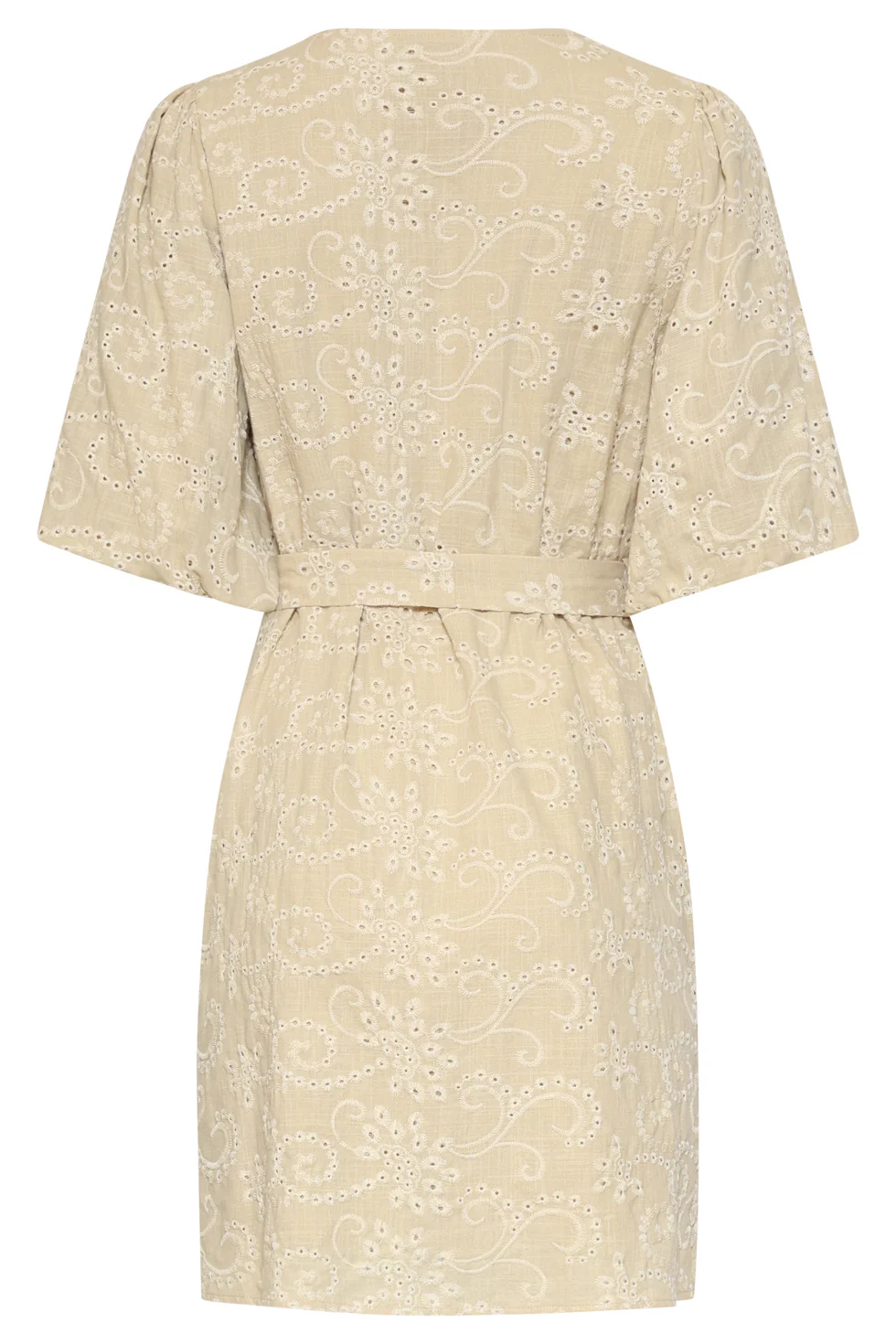 Beige Jurk Met Broderie Borduur | Sand - Image 13