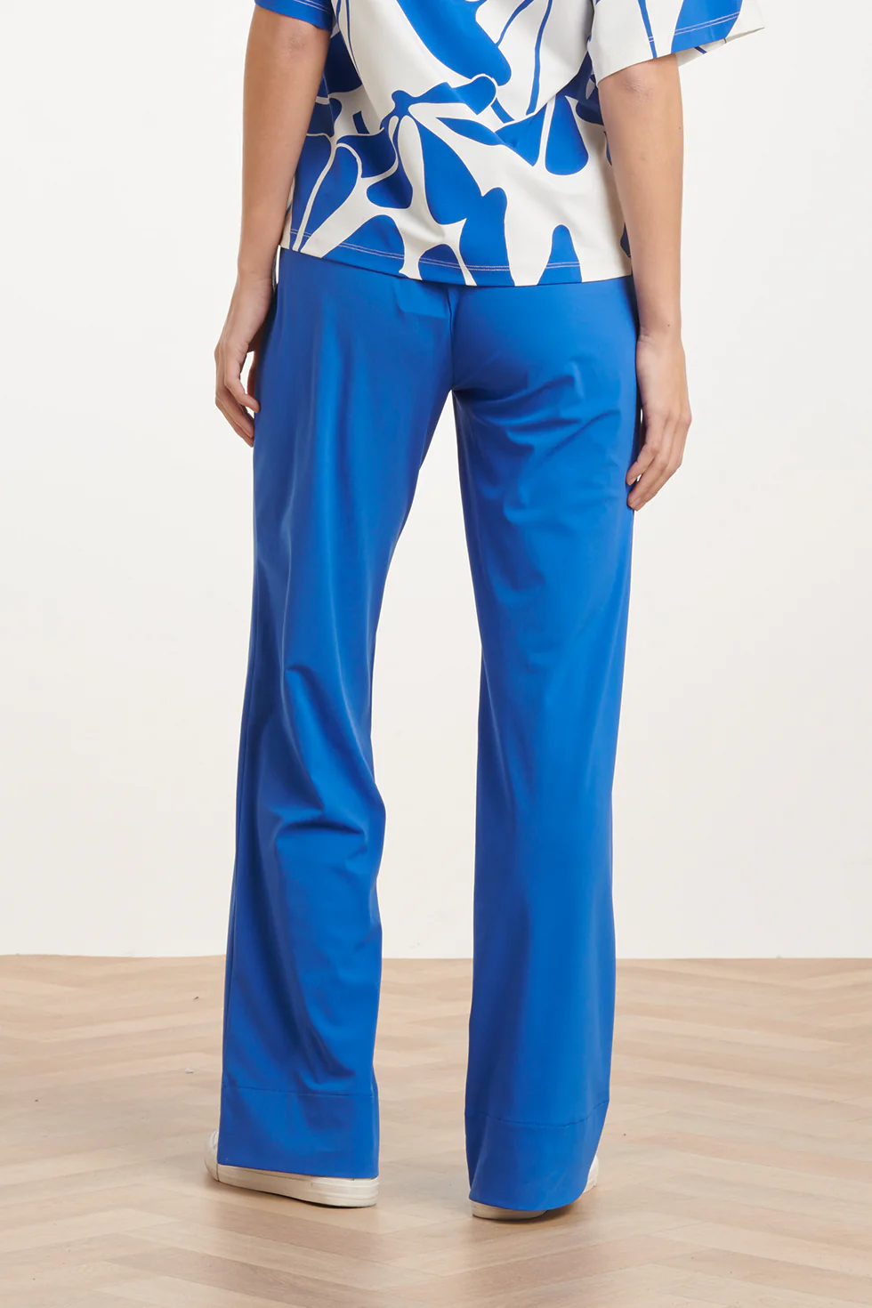 Blauwe Wide Leg Broek Met Hoge Taille | Cobalt - Image 7