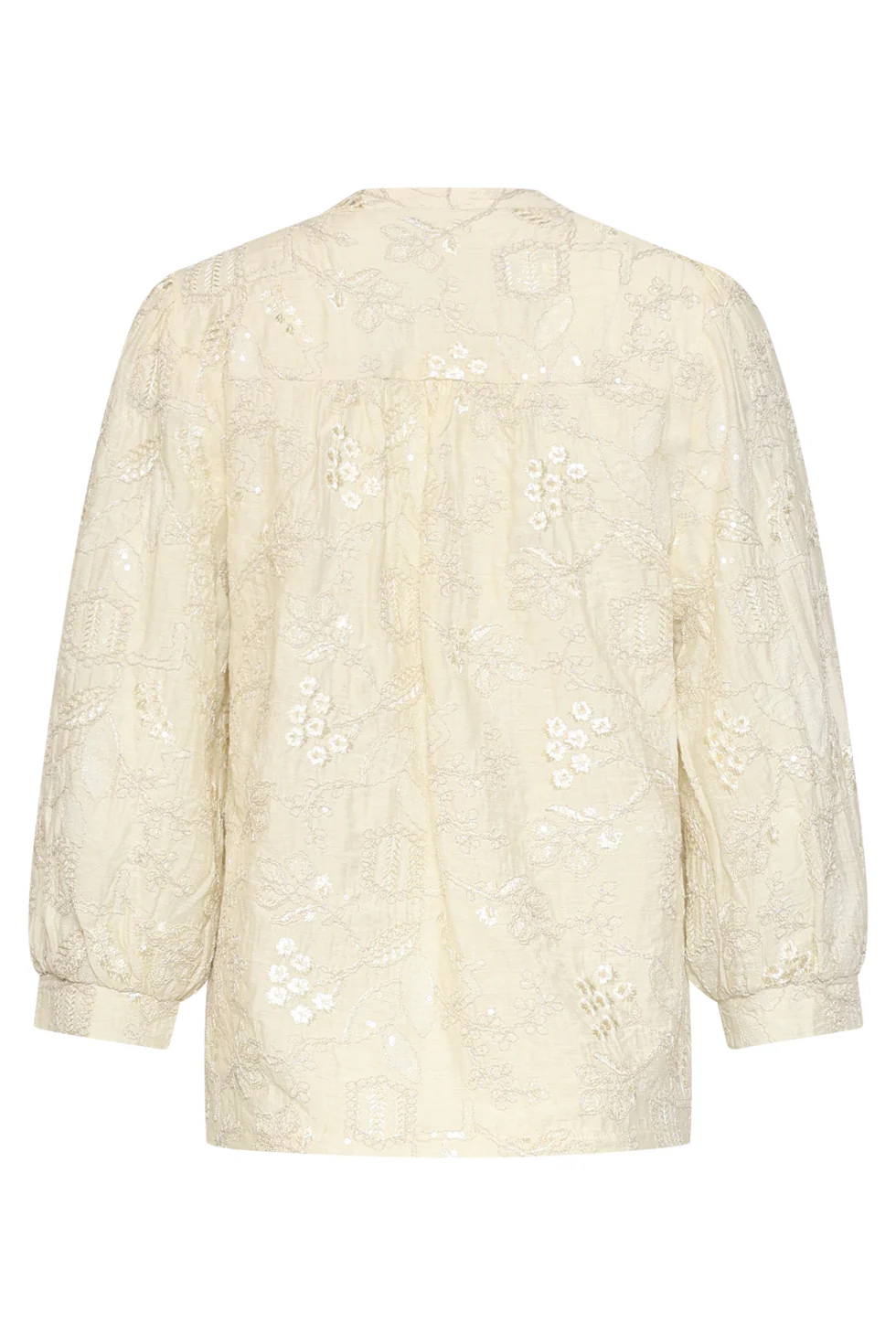 Blouse Met Borduurdetails En Pailletten En 3/4 Mouwen | Off White - Silver - Image 13