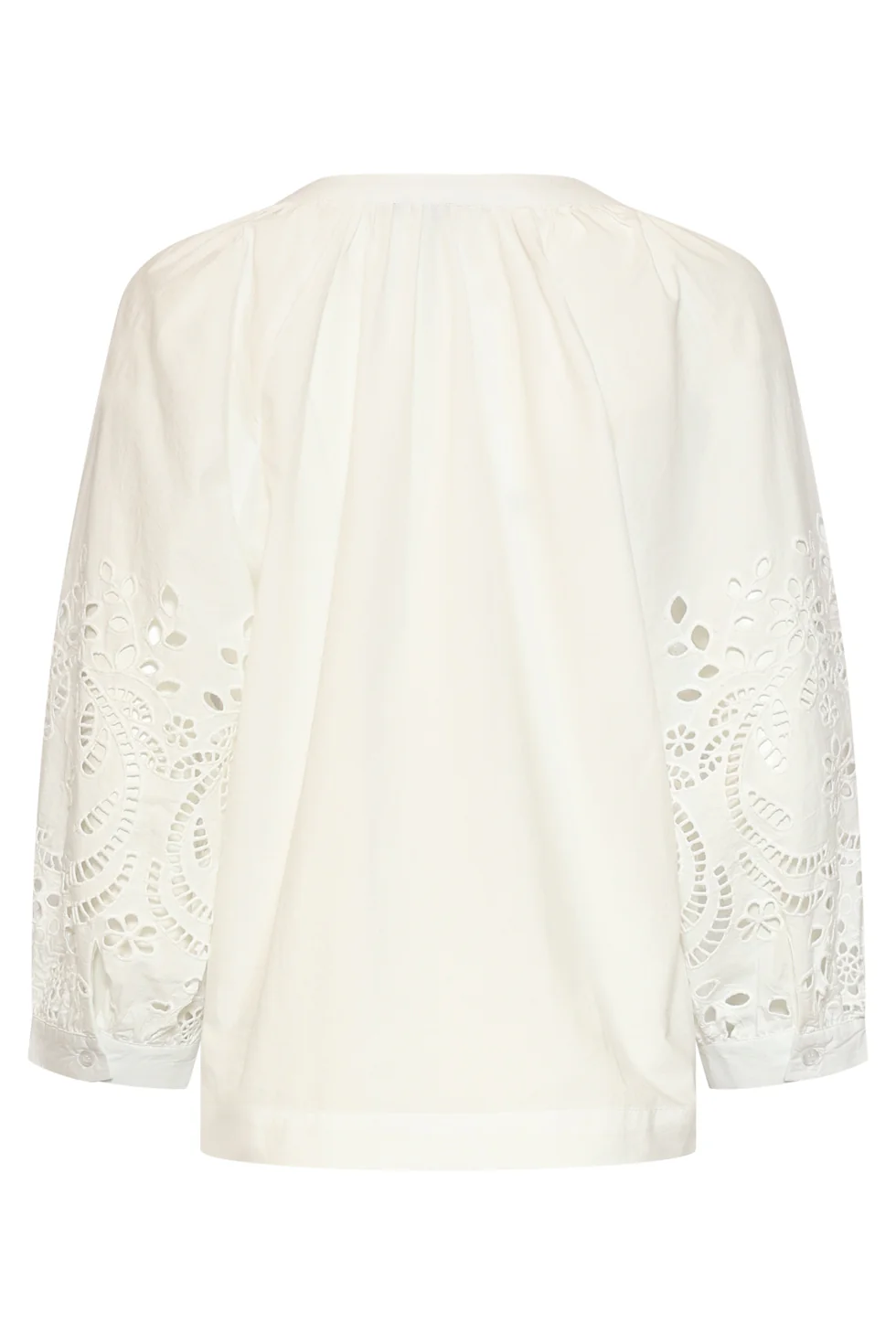 Blouse Met Broderie Pofmouw Detail | White - Image 14