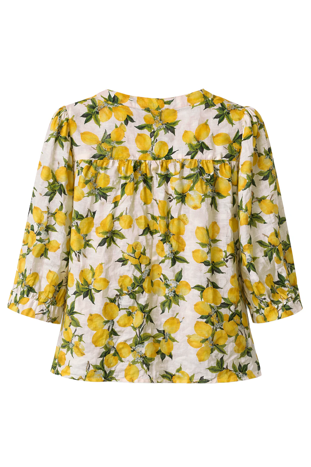 Blouse Met Citroenprint In Geel En Groen En Knoopsluiting | Off White - Yellow - Image 7