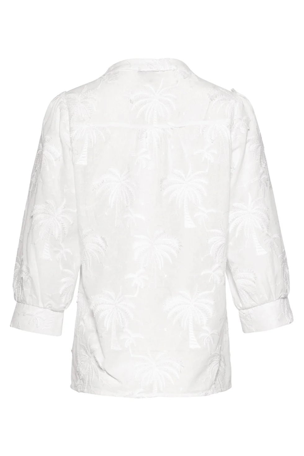 Blouse Met Tropisch Palmborduursel | White - Image 7