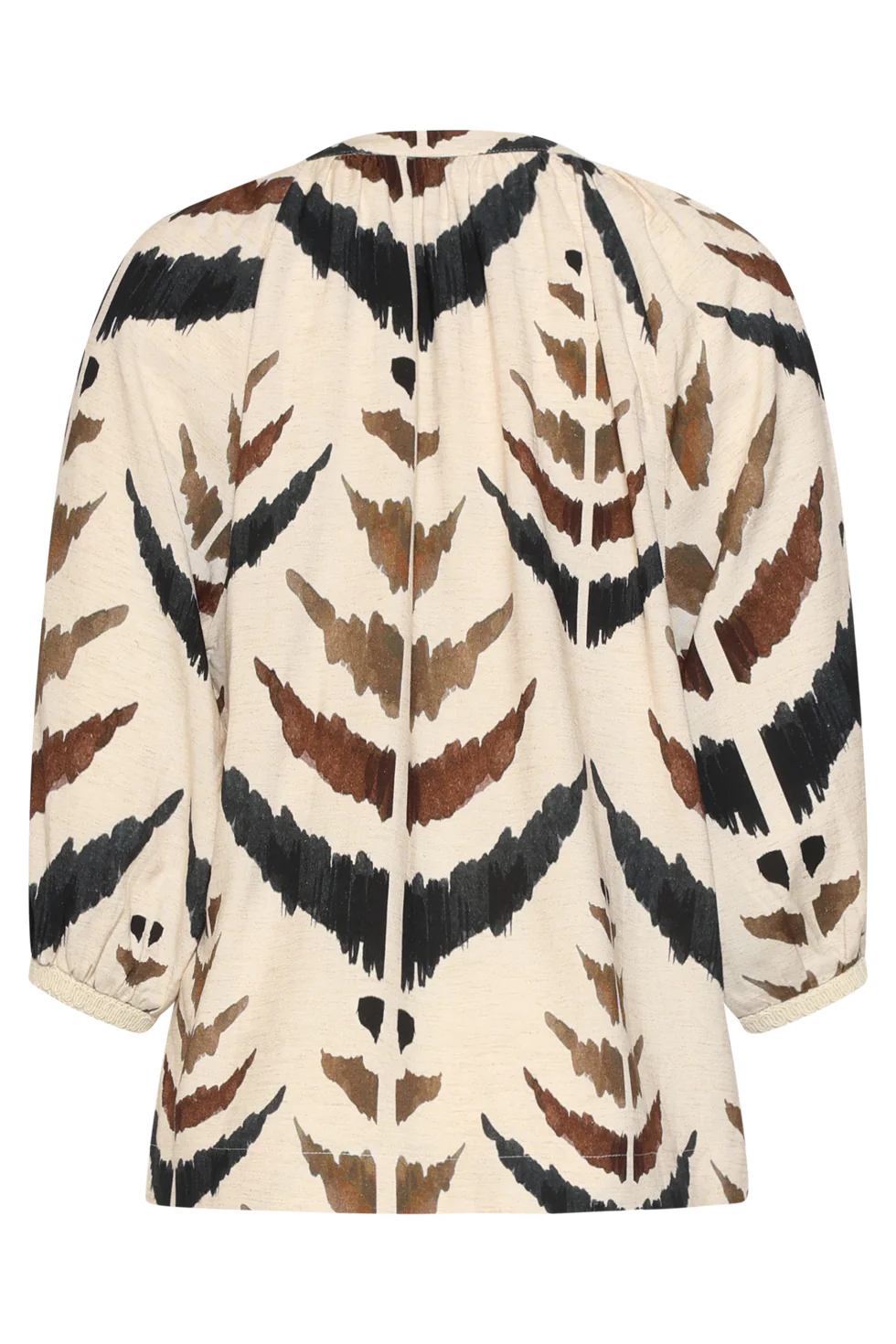 Blouse Met V-Hals En Grafische Aztec Print | Sand - Muticolour - Image 7