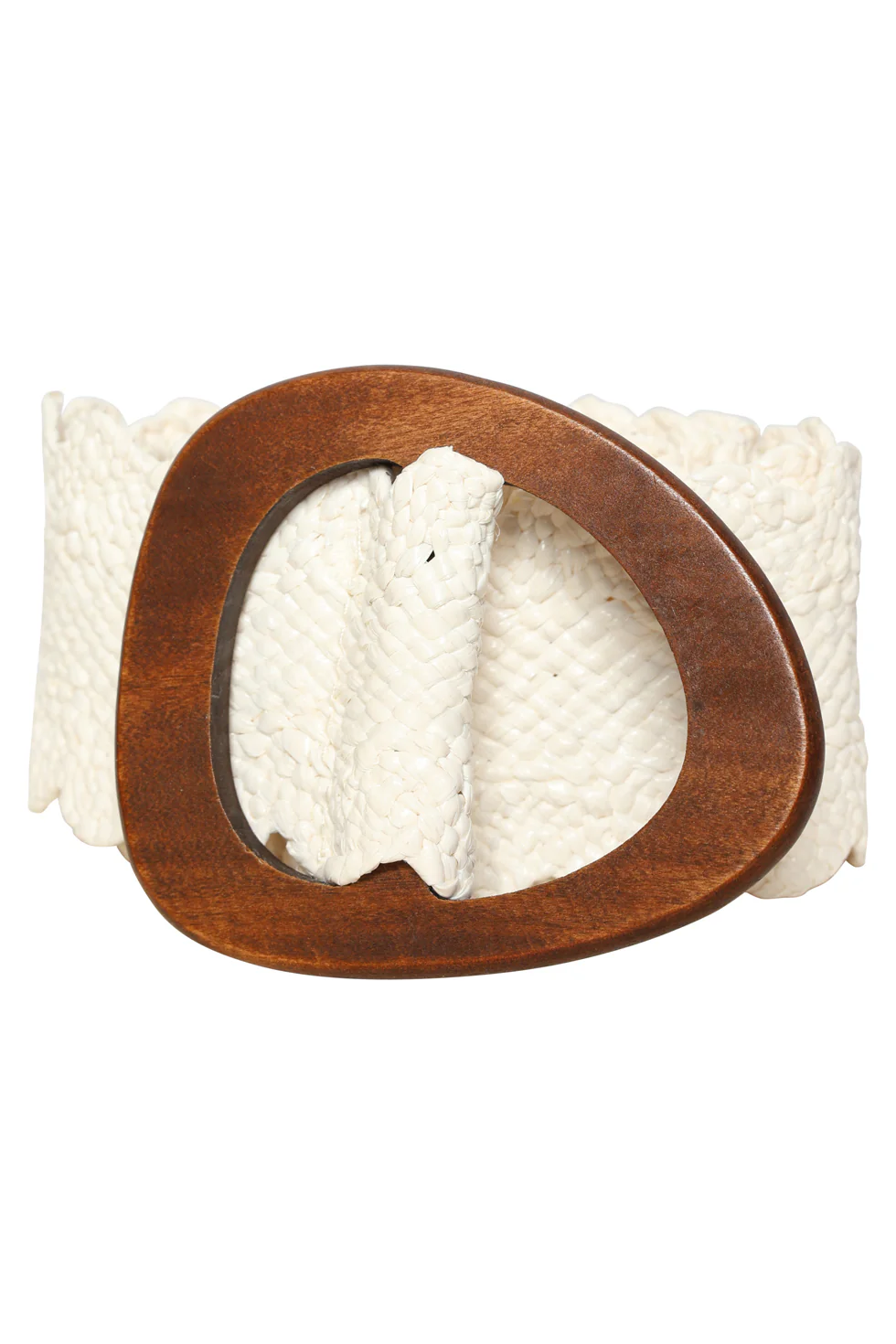 Brede Gevlochten Riem Met Houten Gesp In Off-White | Off White - Image 3