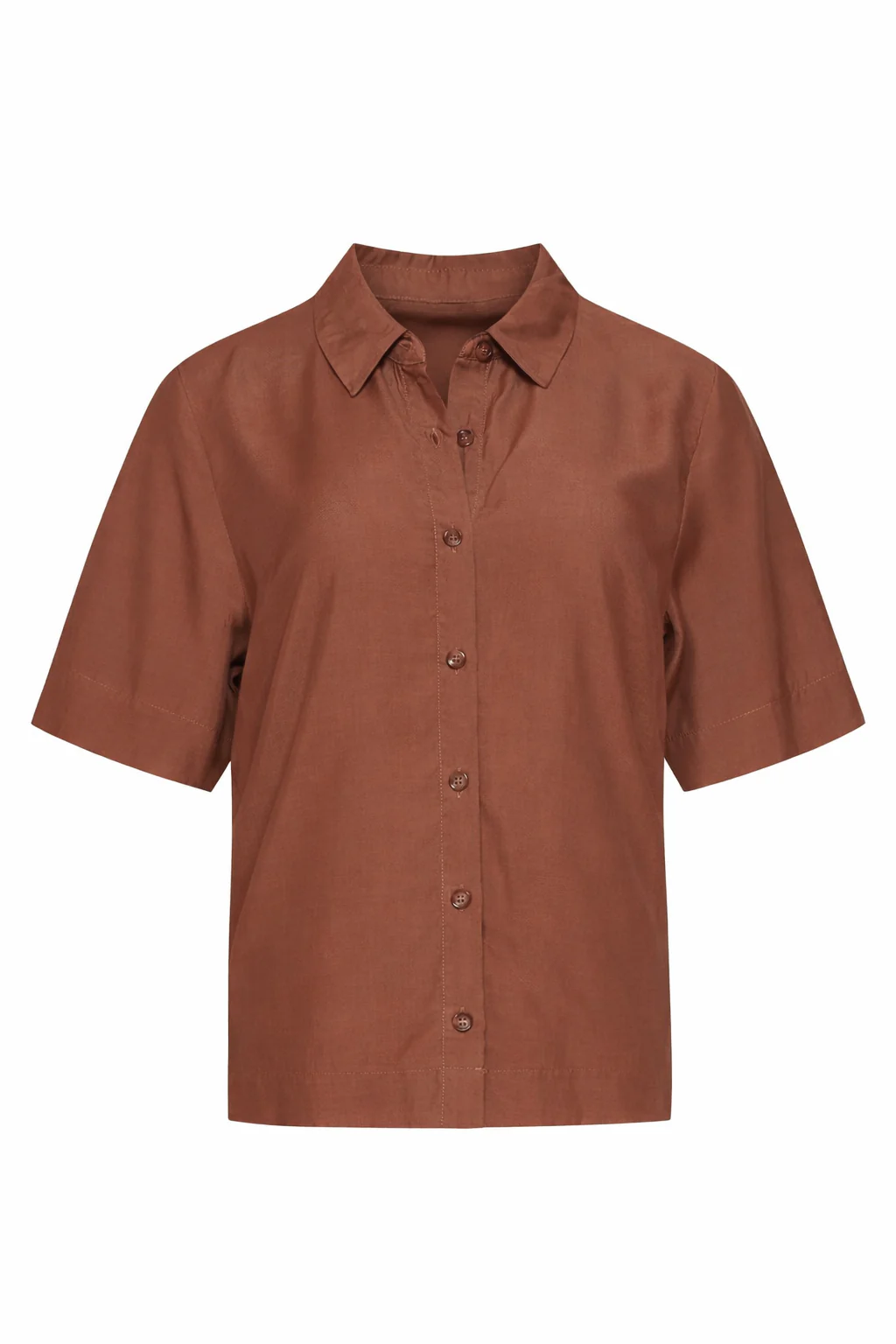 Casual Shirt Met Knoopsluiting En Kraag | Brown - Image 2