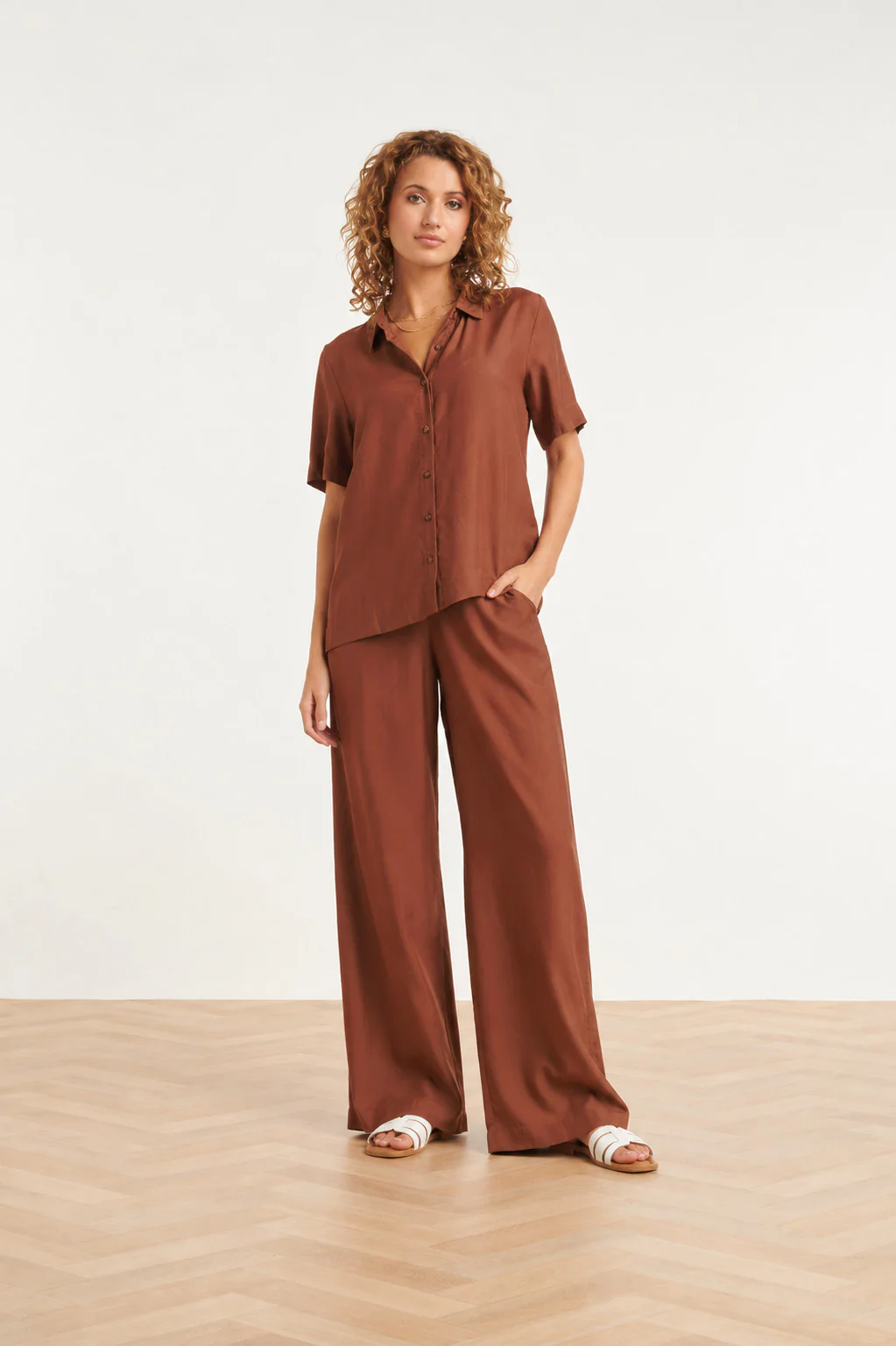 Casual Shirt Met Knoopsluiting En Kraag | Brown - Image 3