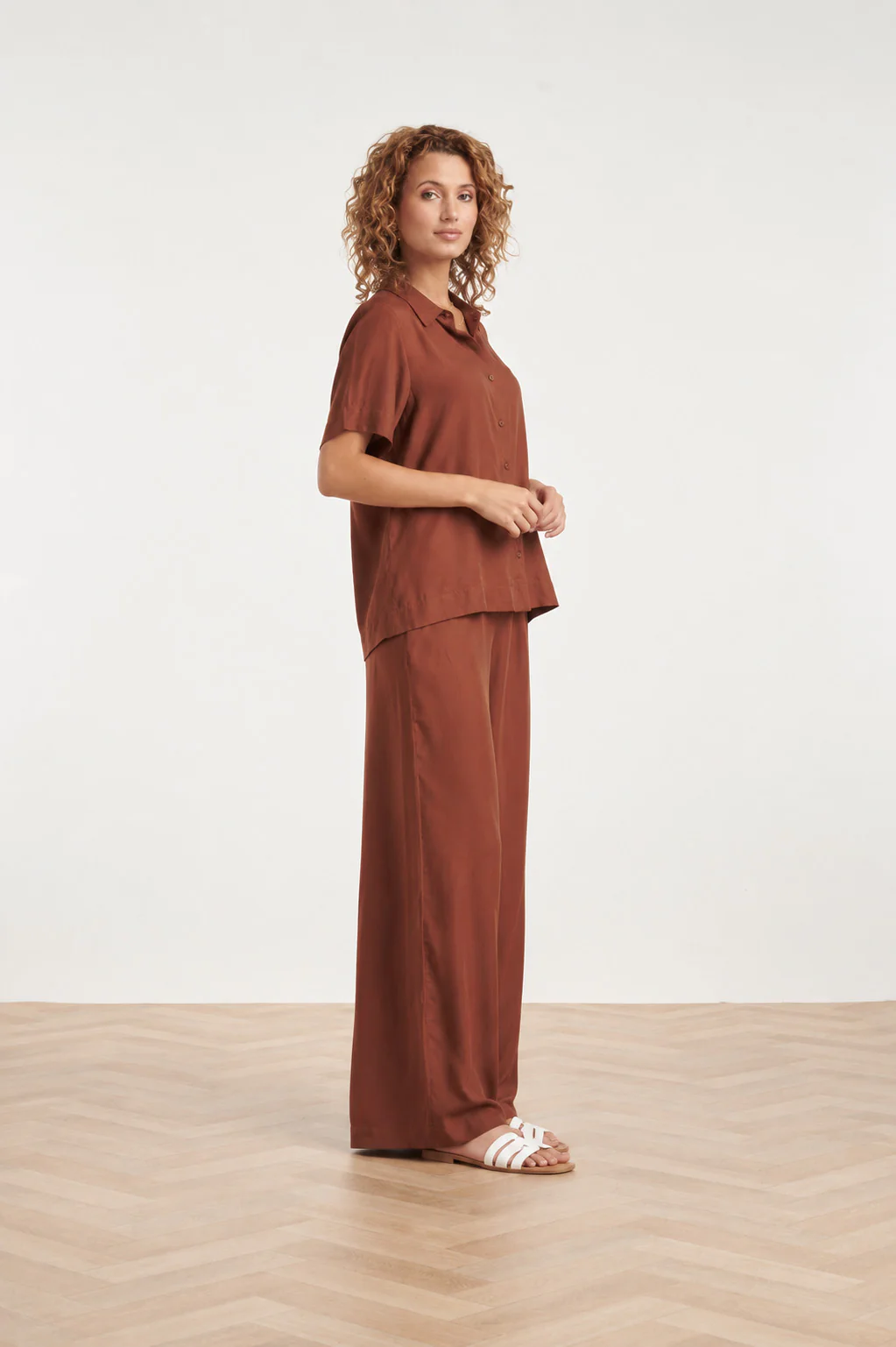 Casual Shirt Met Knoopsluiting En Kraag | Brown - Image 4
