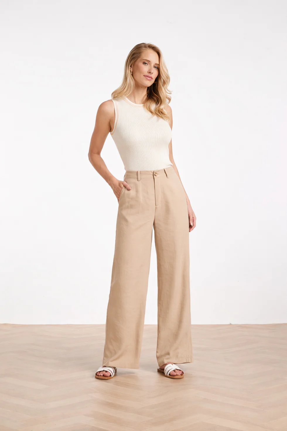 Comfortabele Wide Leg Pantalon | Dark Sand