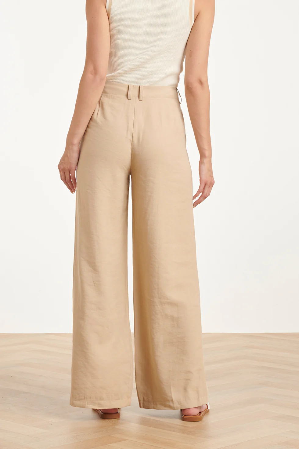 Comfortabele Wide Leg Pantalon | Dark Sand - Image 5