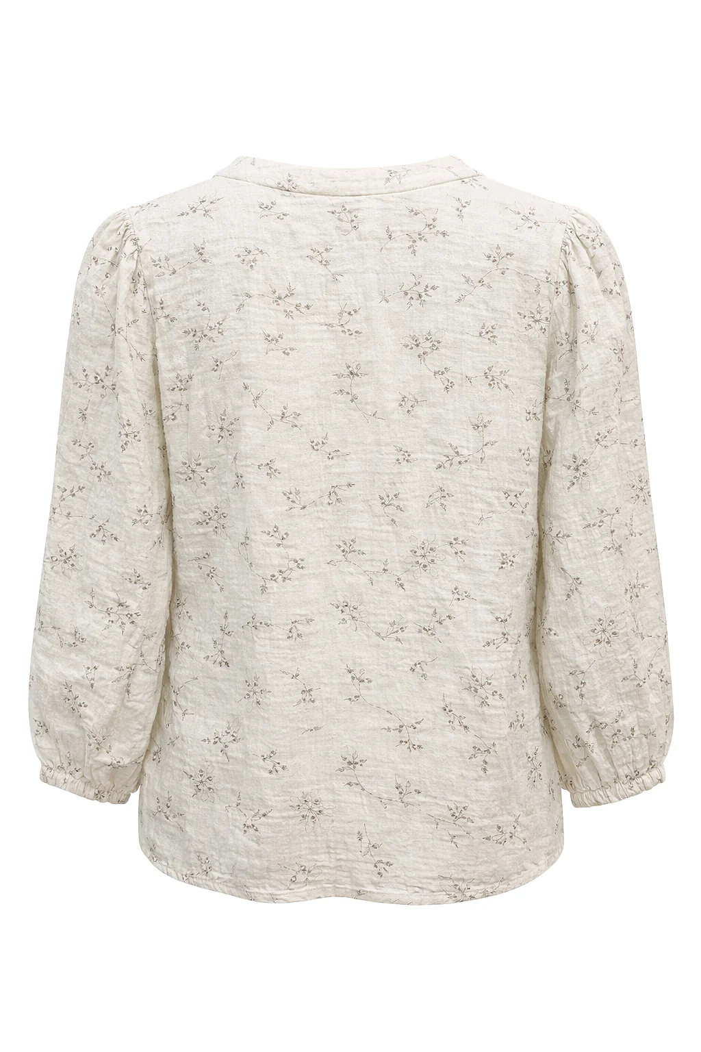 Crème Blouse Met Fijne Bloemenprint En V-Hals | Off White - Image 7