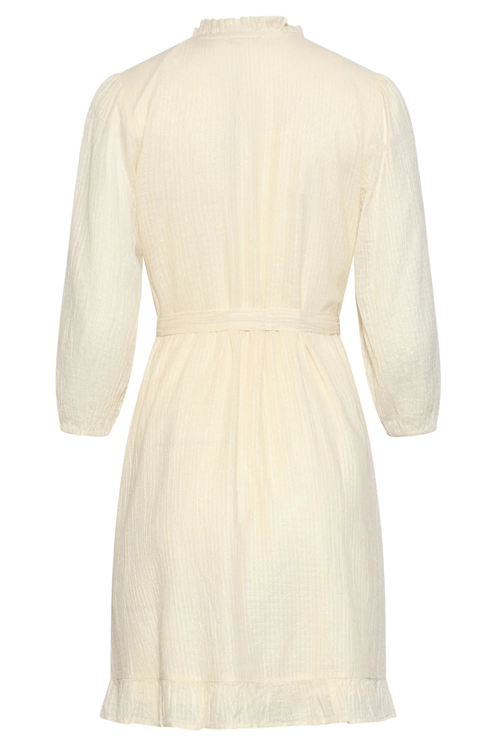 Crème Mini-Jurk Met Ruches En Tailleband | Off White - Image 14