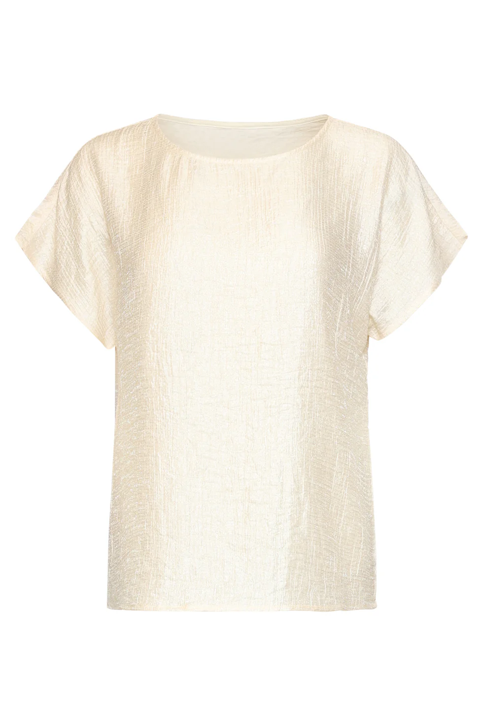 Crème Top Met Subtiele Glans En Fijn Gekreukte Structuur | Off White - Image 3