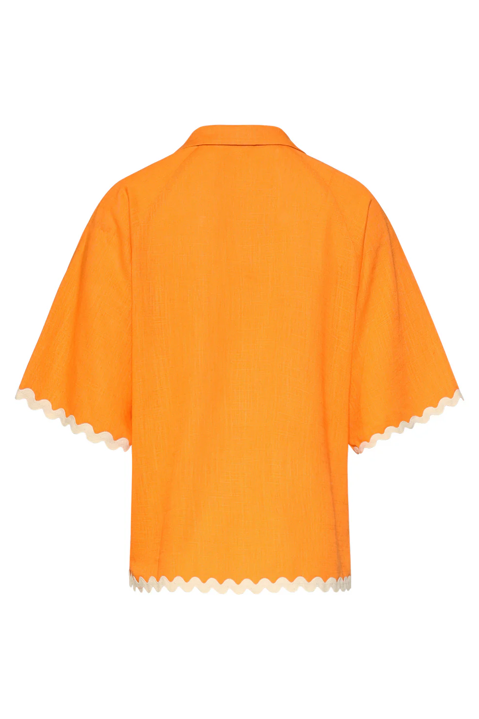 Dames Blouse Met Golvende Afwerking En Korte Mouwen | Light Orange - Sand - Image 7