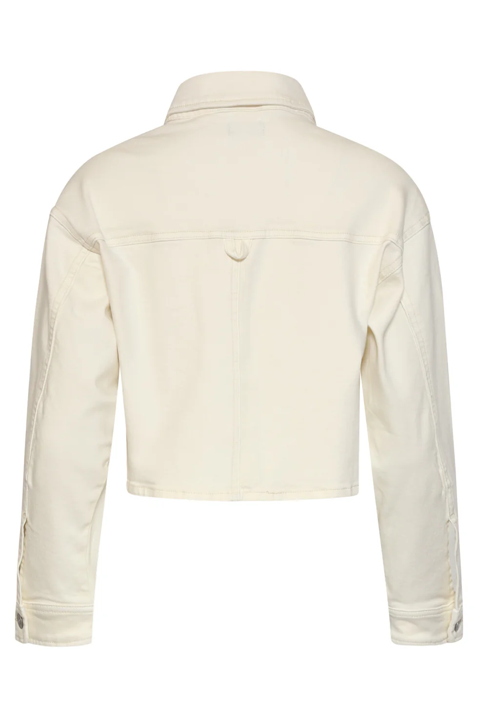 Dames Cropped Denim Jack Met Borstzakken | Off White - Image 14