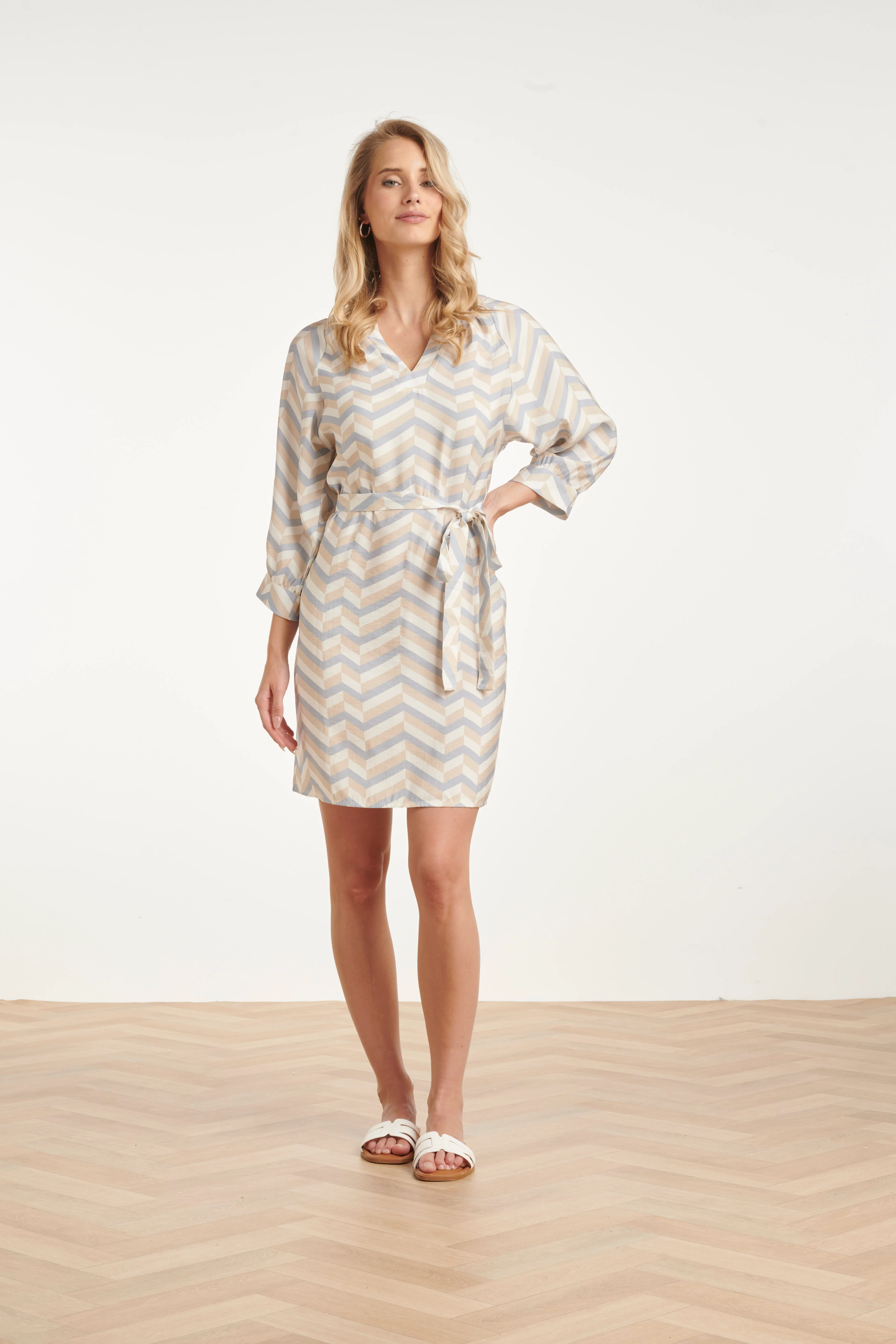 Dames Jurk Met Chevron Print | Muticolour - Image 6