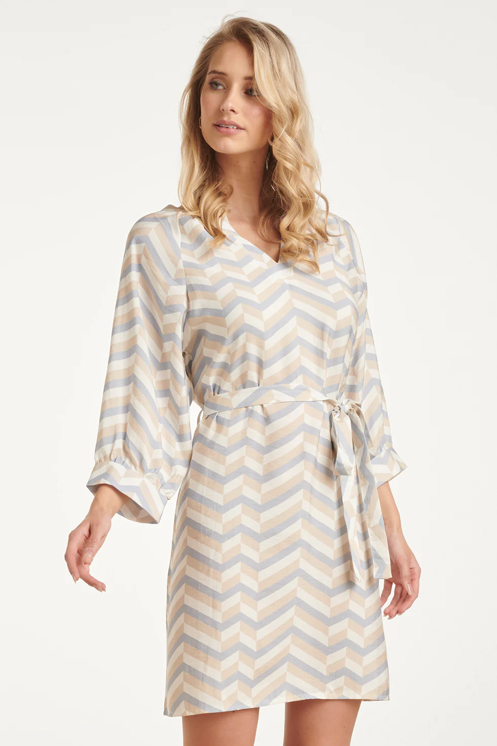 Dames Jurk Met Chevron Print | Muticolour - Image 8