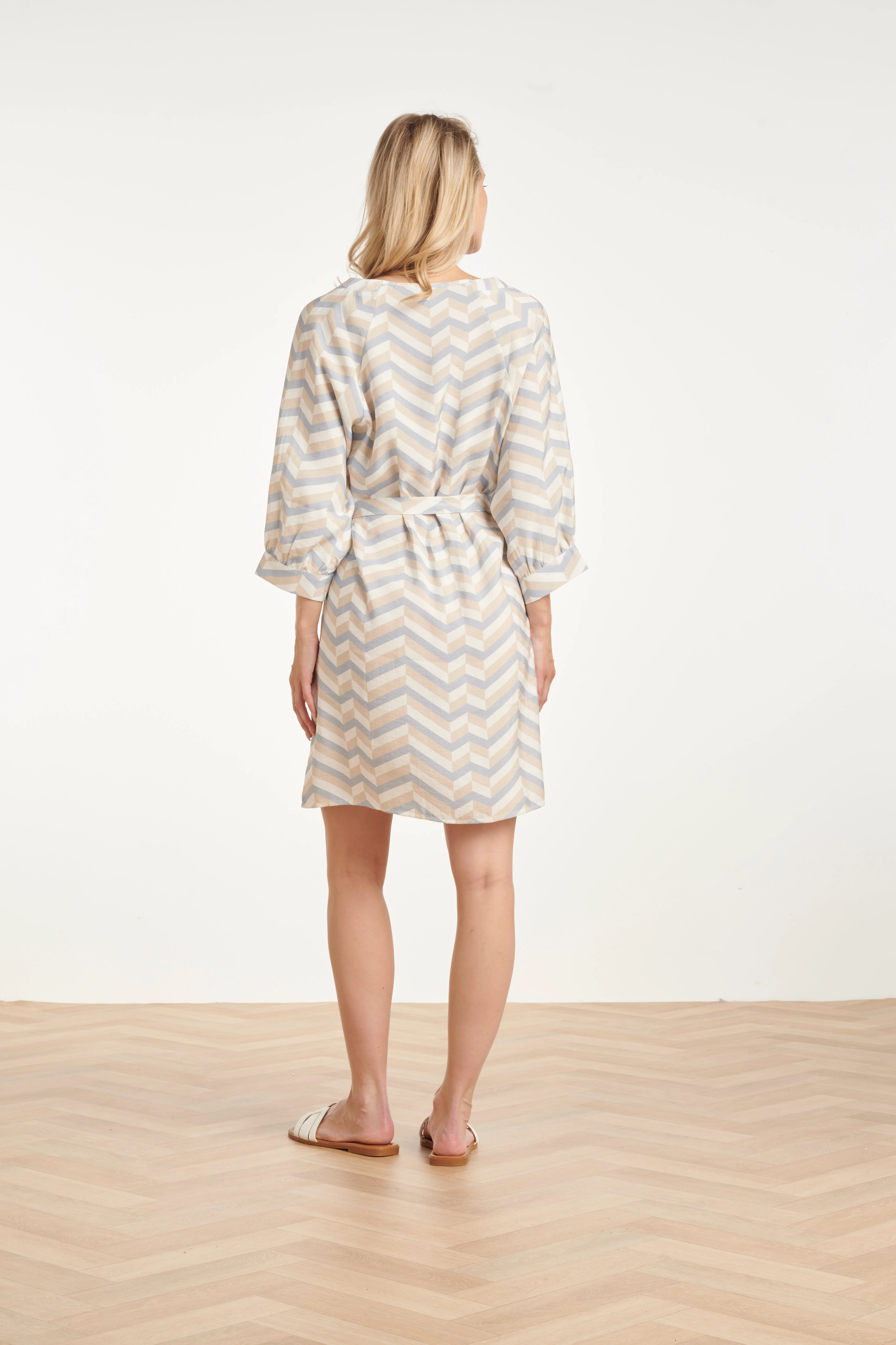 Dames Jurk Met Chevron Print | Muticolour - Image 9