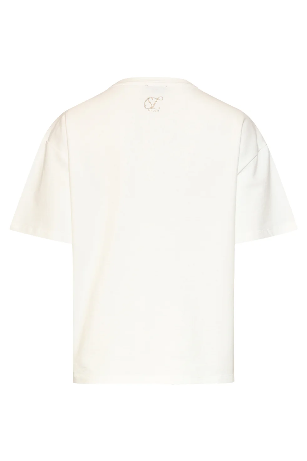 Dames T-Shirt Met Geborduurde Bloemprint | Off White - Soft Green - Image 14