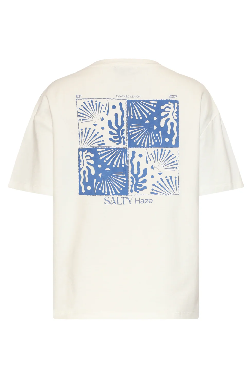 Dames T-Shirt Met Salty Haze Print Voor- En Achterzijde | Off White - Cobalt - Image 14