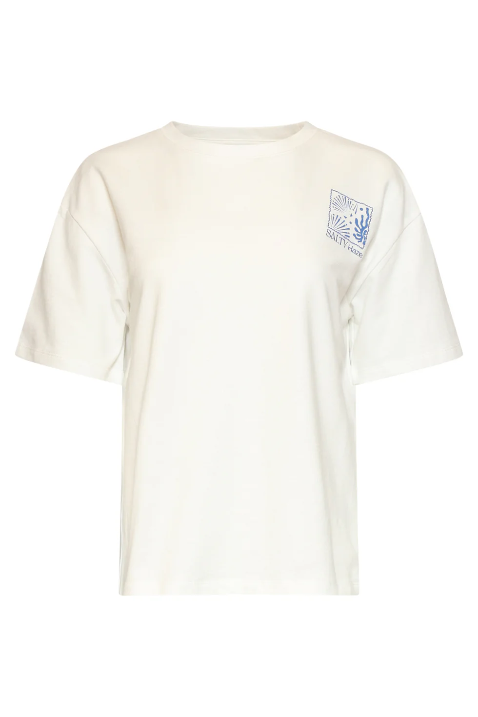 Dames T-Shirt Met Salty Haze Print Voor- En Achterzijde | Off White - Cobalt - Image 4