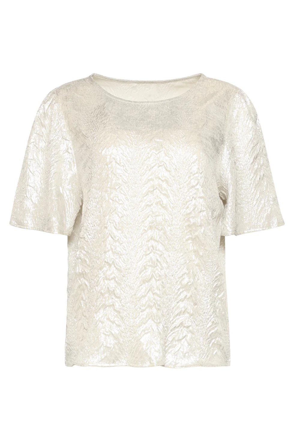 Dames Top Met Metallic Structuur | Off White - Image 2