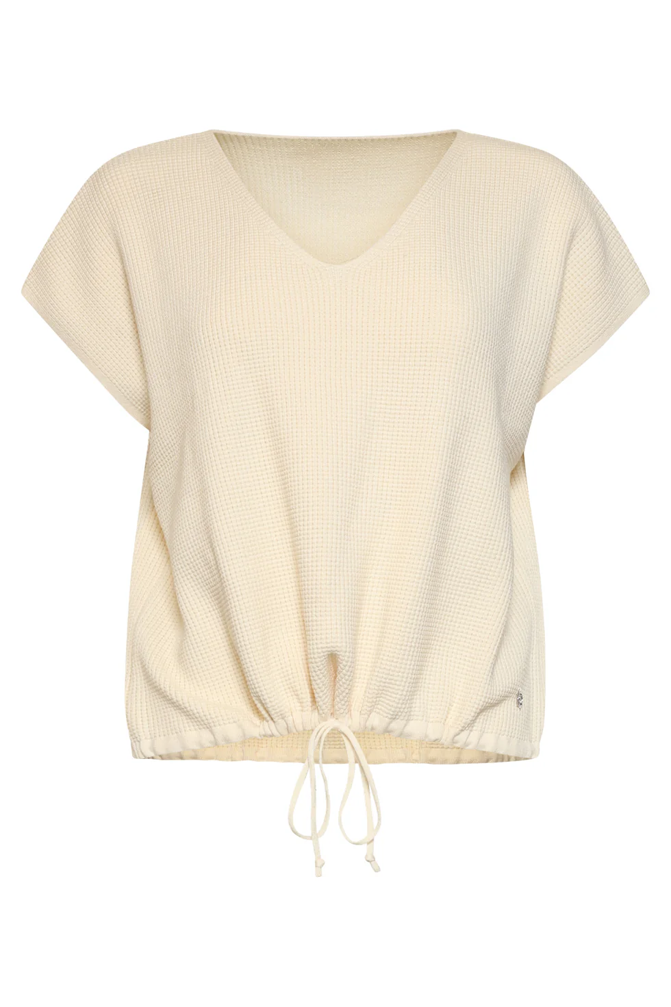 Dames Top Met V-Hals En Trekkoord | Off White - Image 3