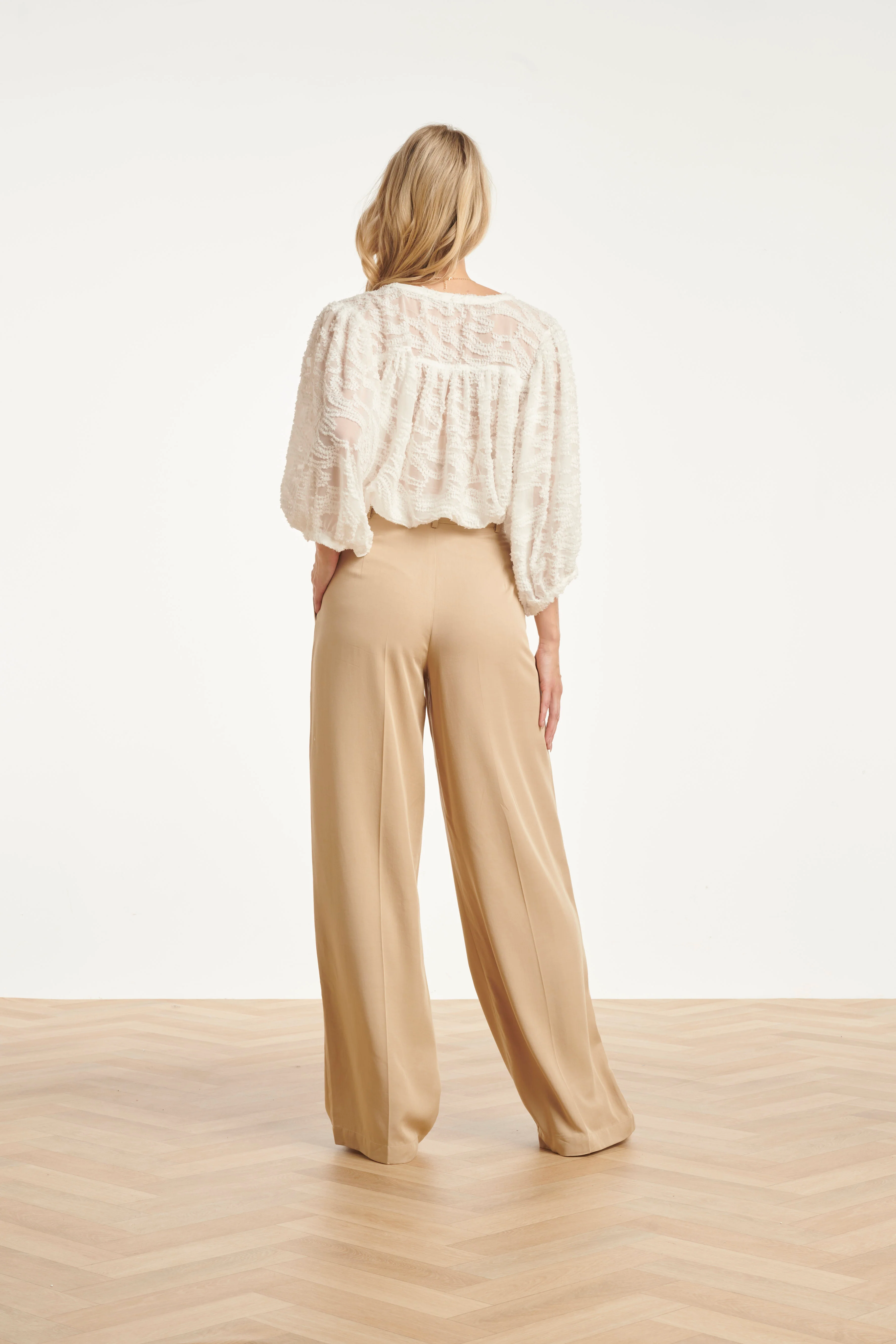 Dames Zachte Wijde Pantalon Met Rechte Pijpen | Dark Sand - Image 11