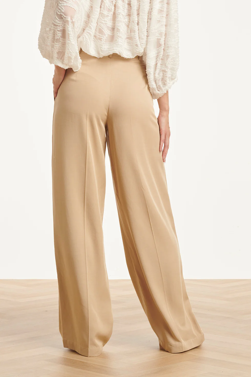 Dames Zachte Wijde Pantalon Met Rechte Pijpen | Dark Sand - Image 12