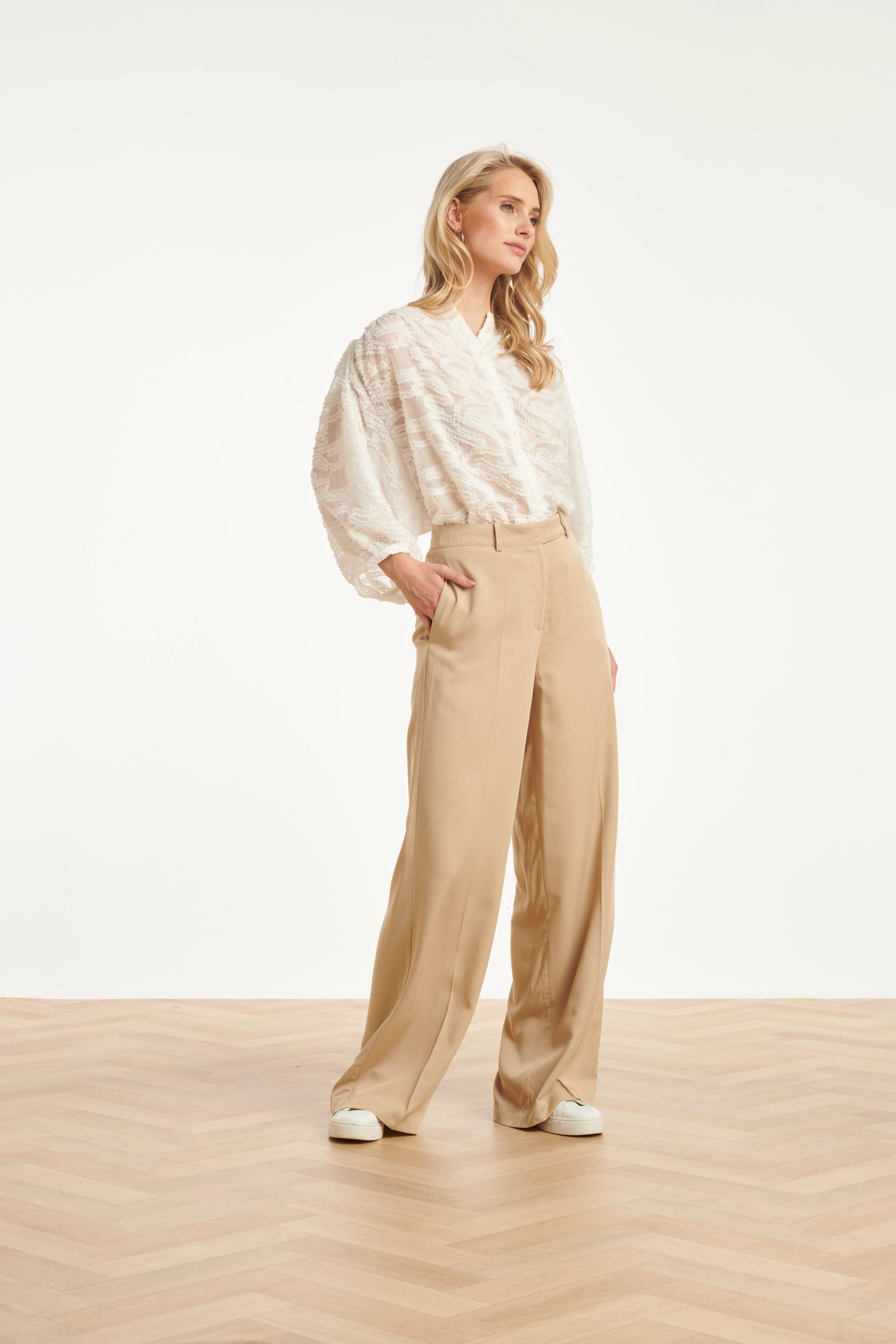 Dames Zachte Wijde Pantalon Met Rechte Pijpen | Dark Sand - Image 8