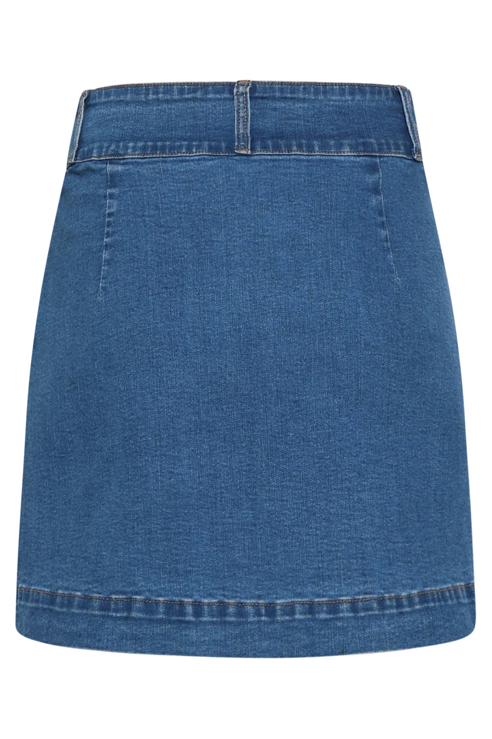 Denim Mini-Rok Met Knoopsluiting En Steekzakken | Medium Blue Denim - Image 14