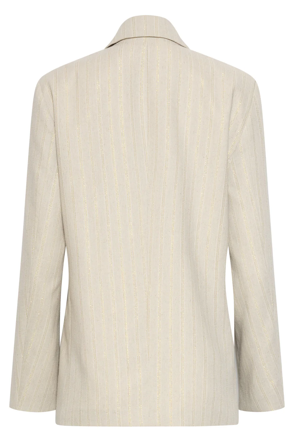 Double-Breasted Blazer Met Subtiele Glitter | Sand - Gold - Image 7