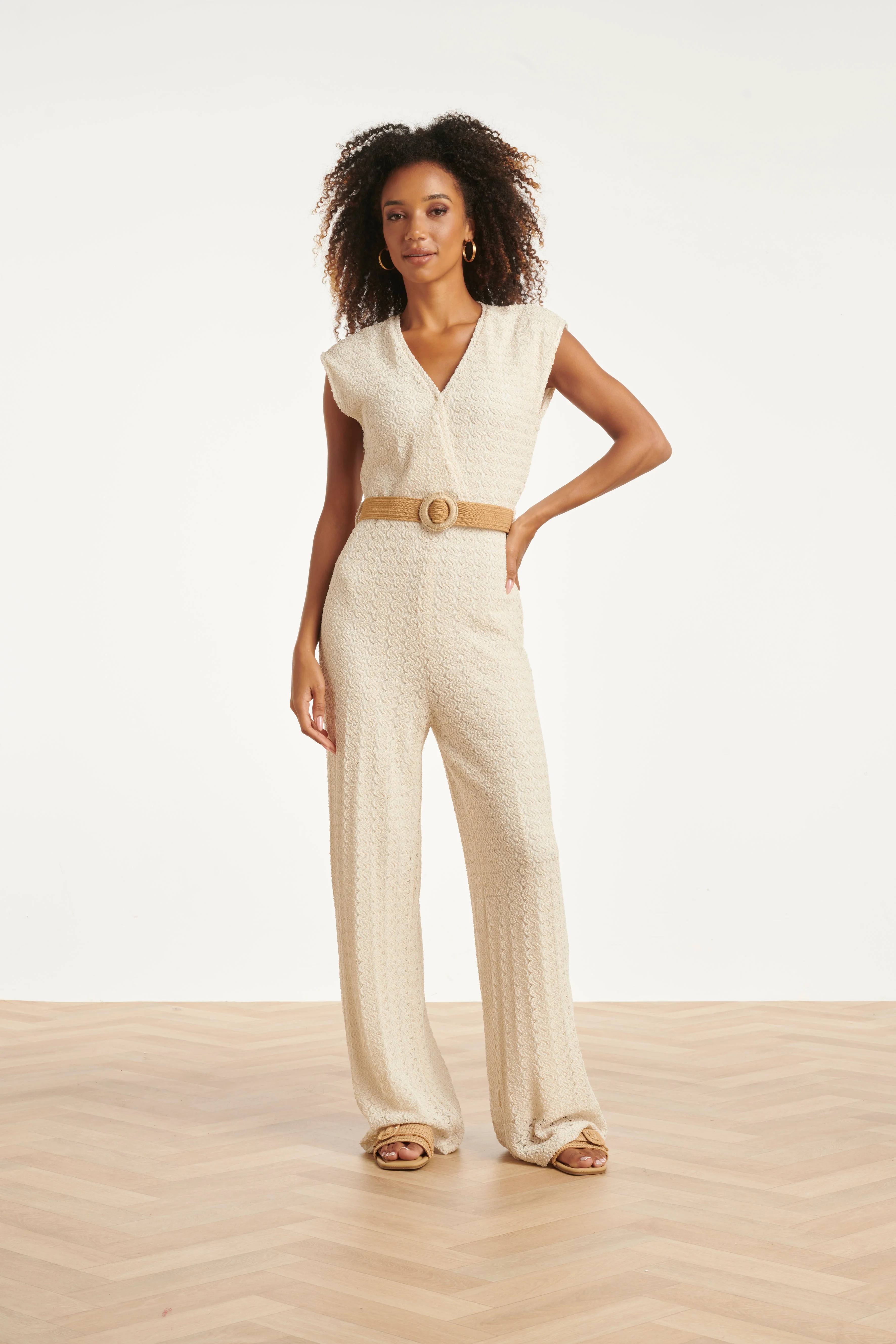 Elastische Taille Riem Met Gevlochten Gesp | Dark Sand