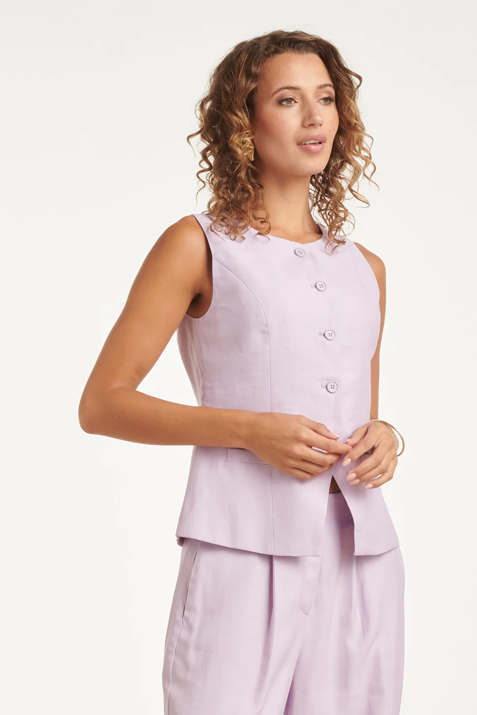 Elegant Mouwloos Gilet | Lilac - Image 4