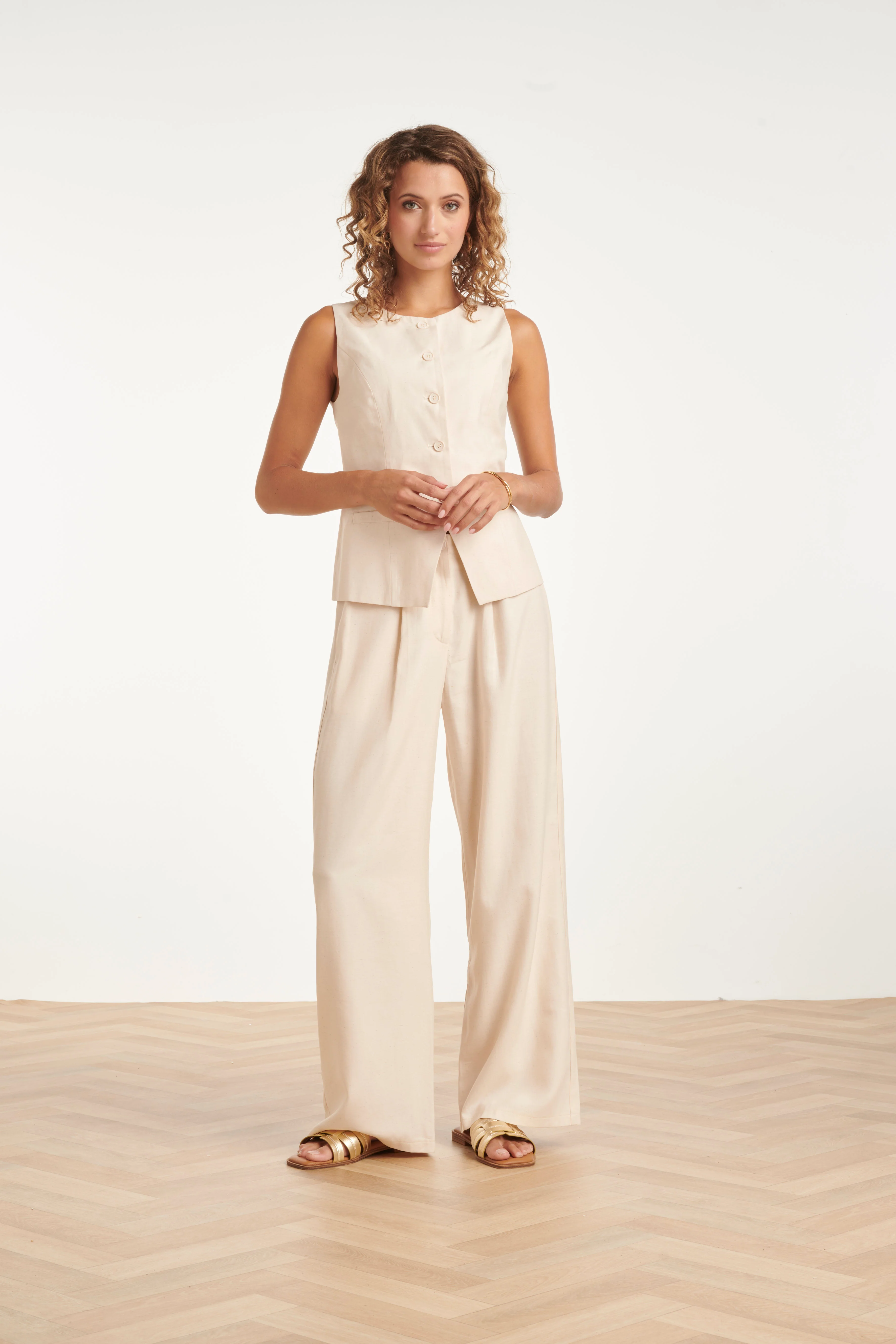 Elegant Mouwloos Gilet | Sand - Image 3