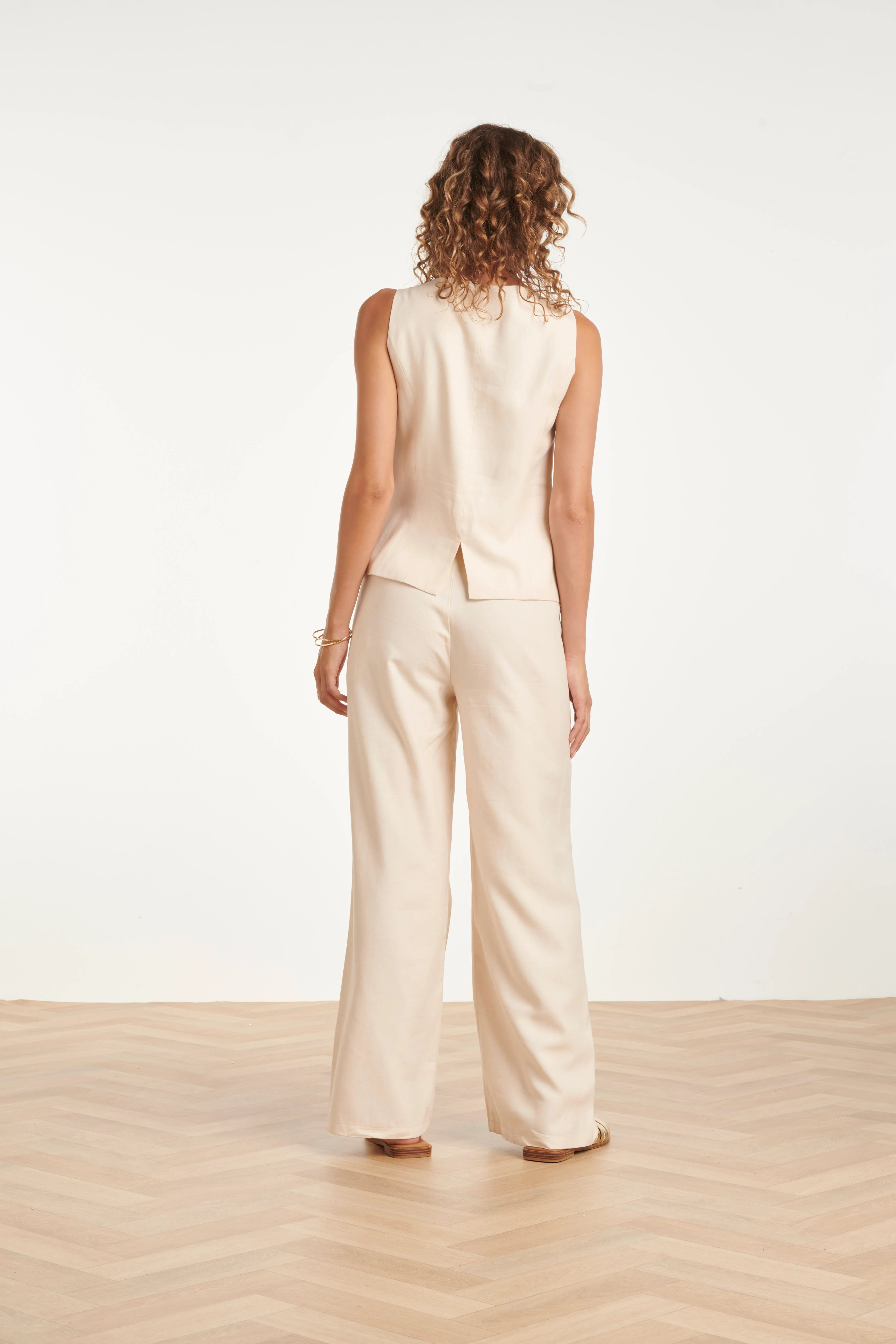 Elegant Mouwloos Gilet | Sand - Image 6
