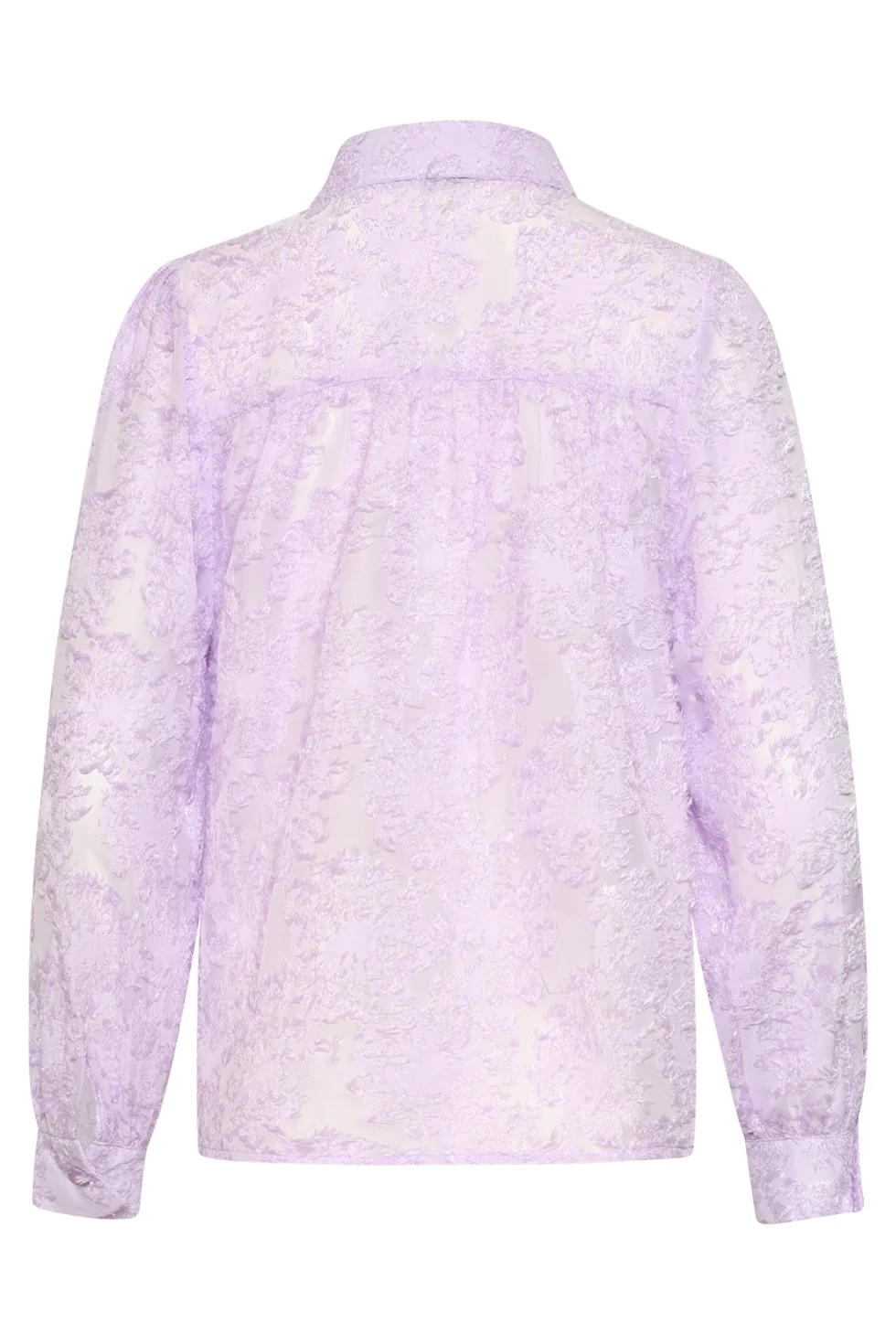 Elegante Doorschijnende Blouse Met Reliëf Print | Lilac - Image 7
