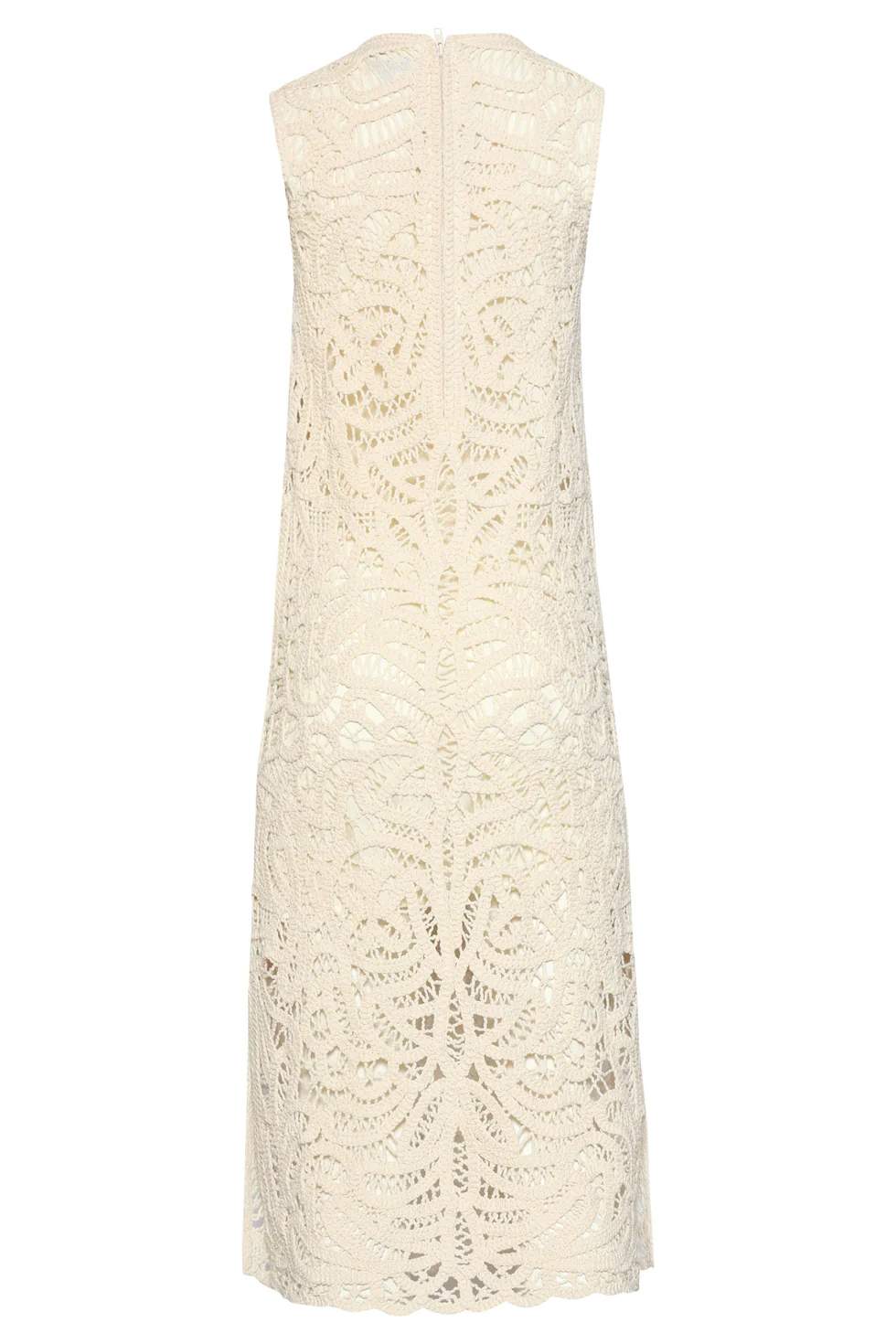 Elegante Gehaakte Jurk Met Bloemenprint In Off-White | Off White - Image 7