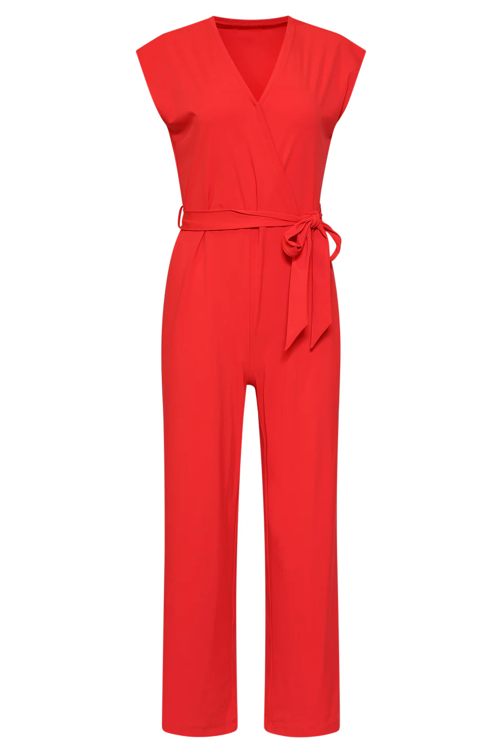 Elegante Jumpsuit In Travel Kwaliteit Met Wijde Pijp | Red - Image 2